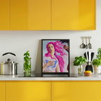 A Figure with Vibrant Pink Hair