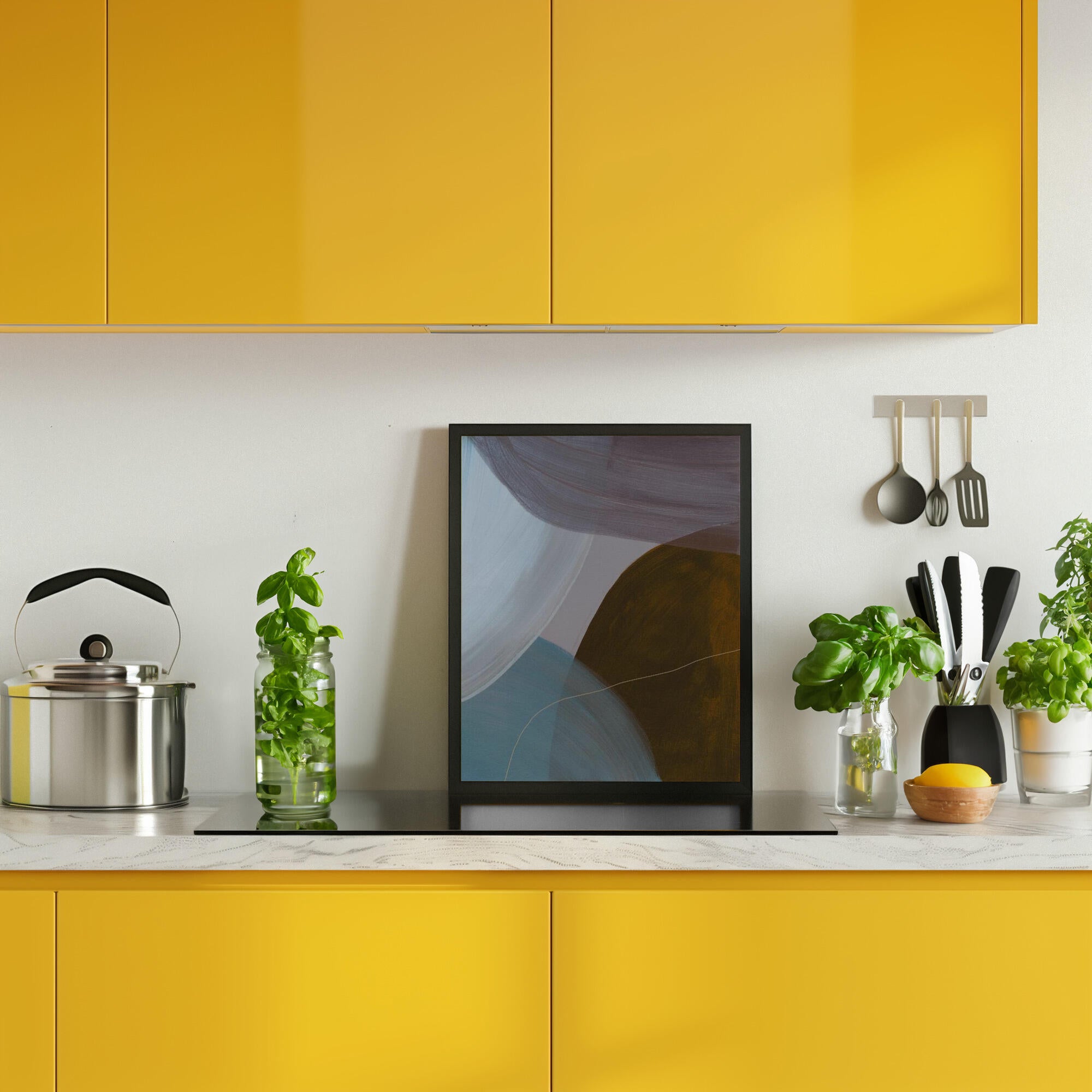 Overlapping Curves In Muted Tones