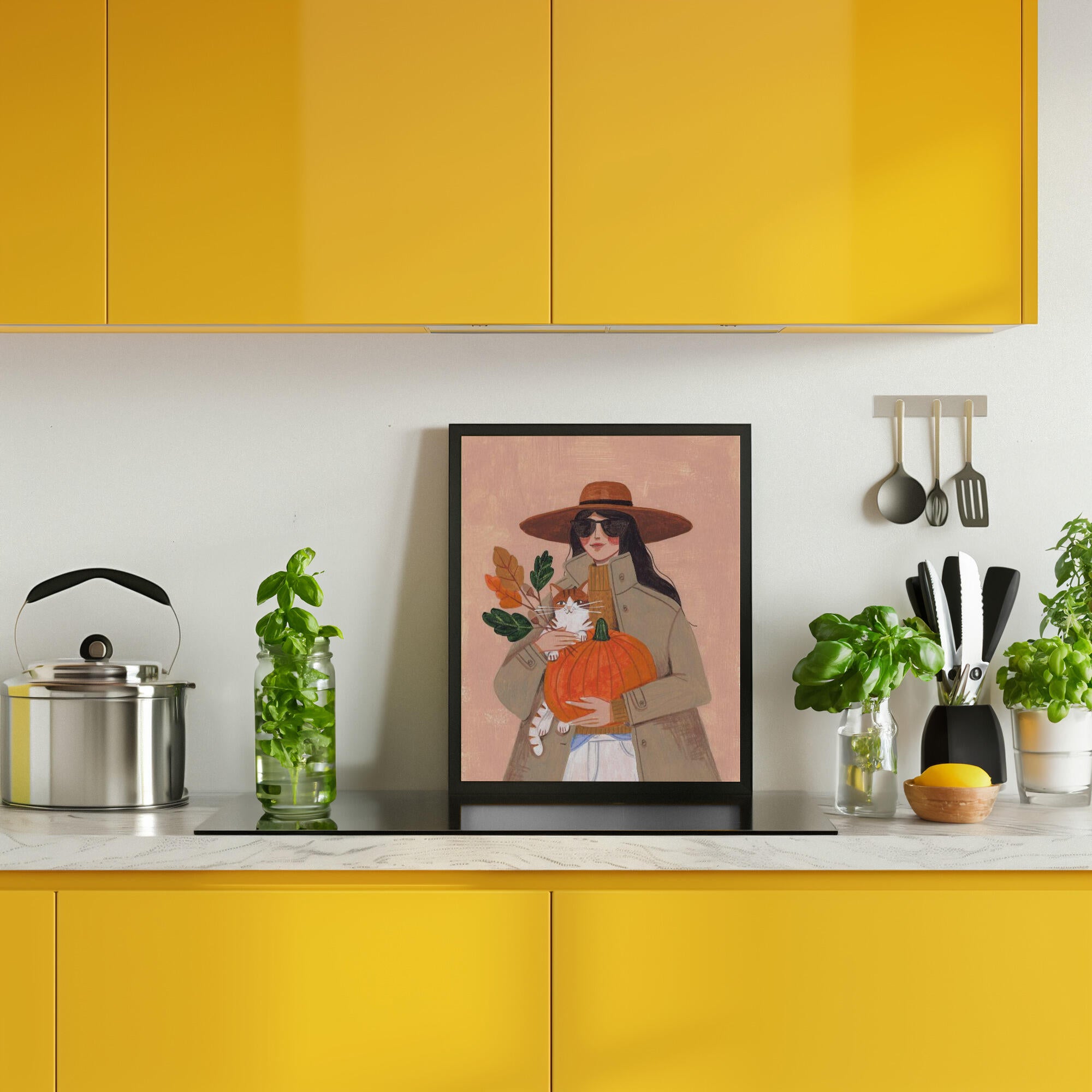 Woman in autumn in warm earth tones