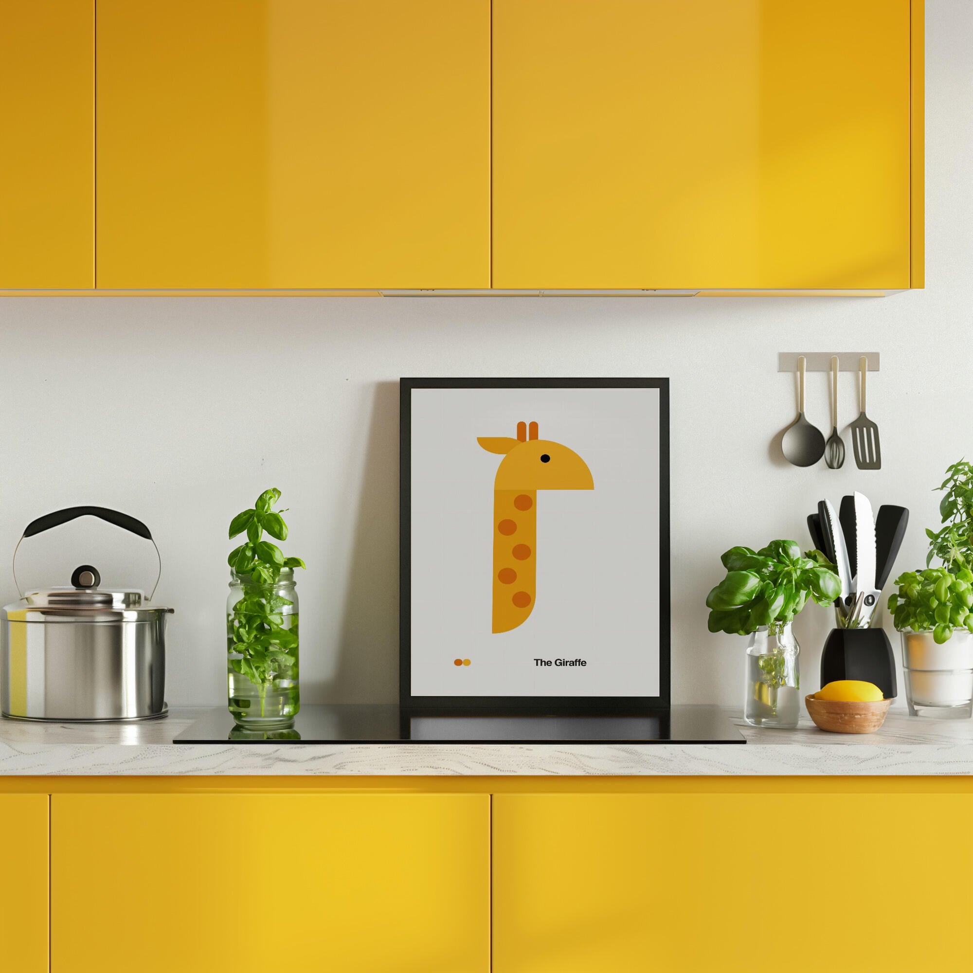 Giraffe Nursery Poster: Bauhaus Style Kids Room Decor