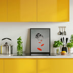 Man Drawing Orange Shapes