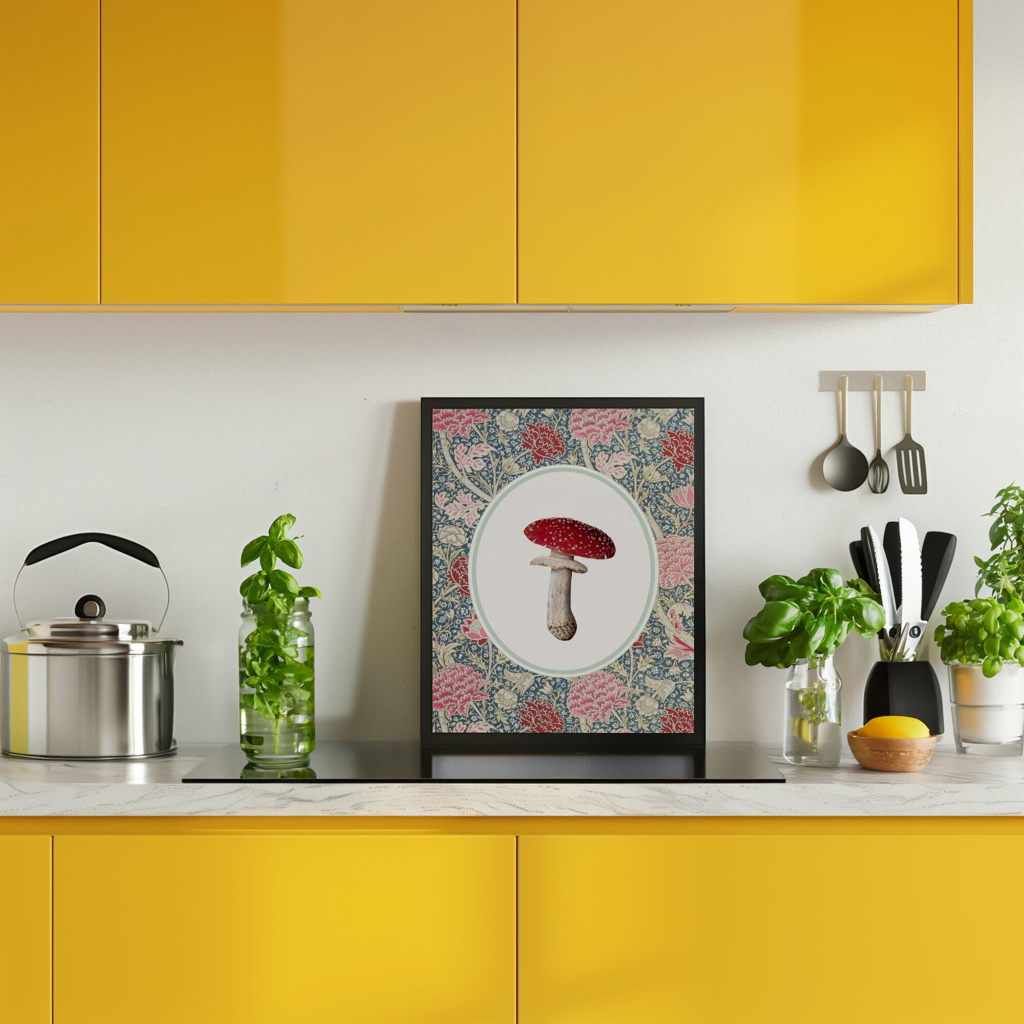 Vintage Mushroom Floral Pattern
