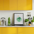 Watercolor Green Gold Abstract