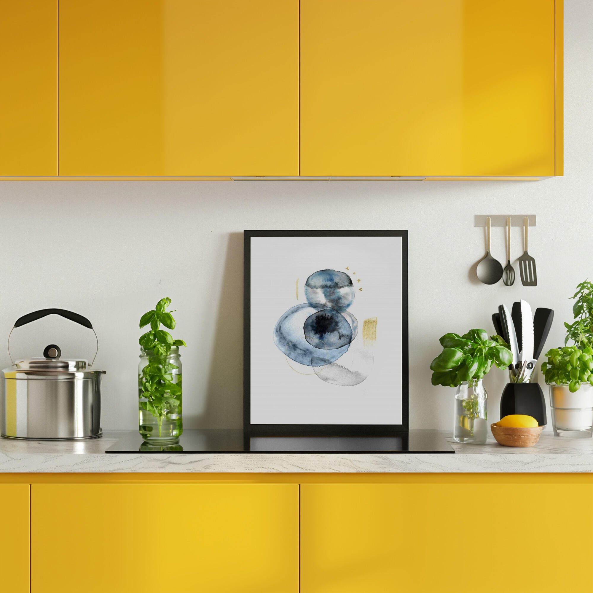 Elegant Blue Gold Shapes
