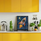 Child rocket flying through space