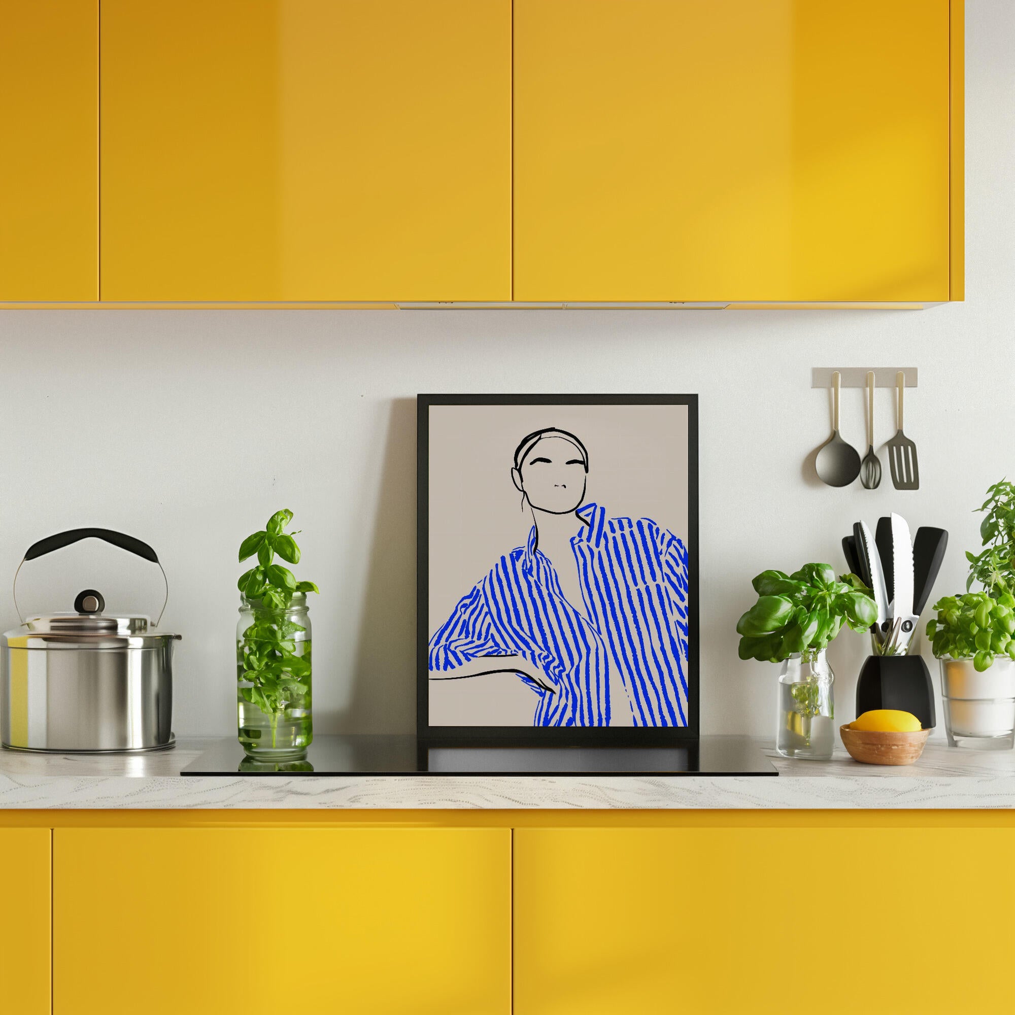 Chic Striped Portrait