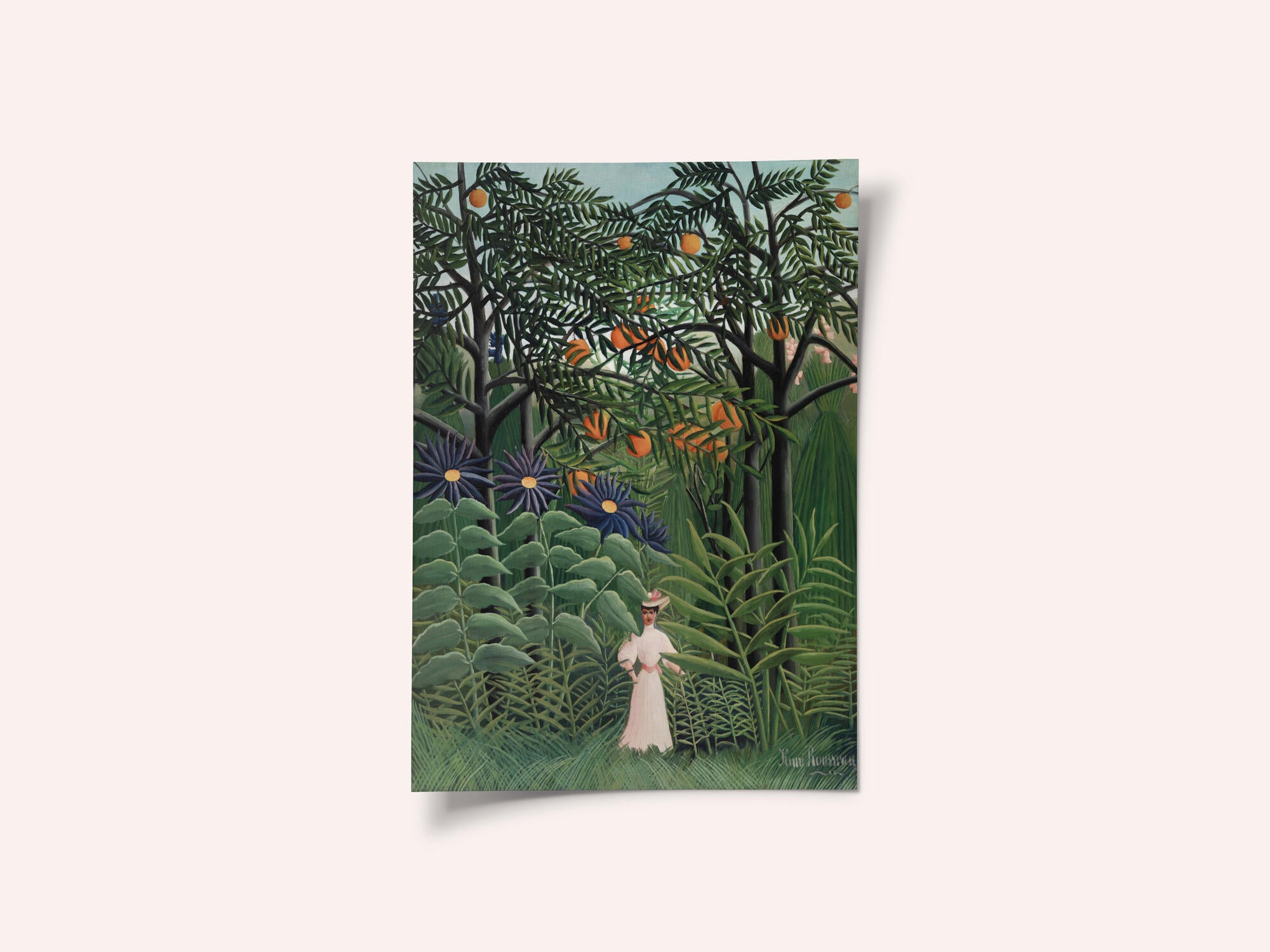 Femme Se Promenant Dans Une Foret Exotique