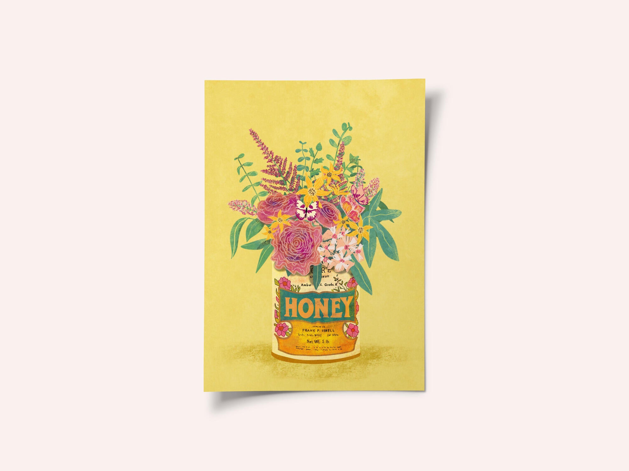 Flowers In a vintage Honey Can