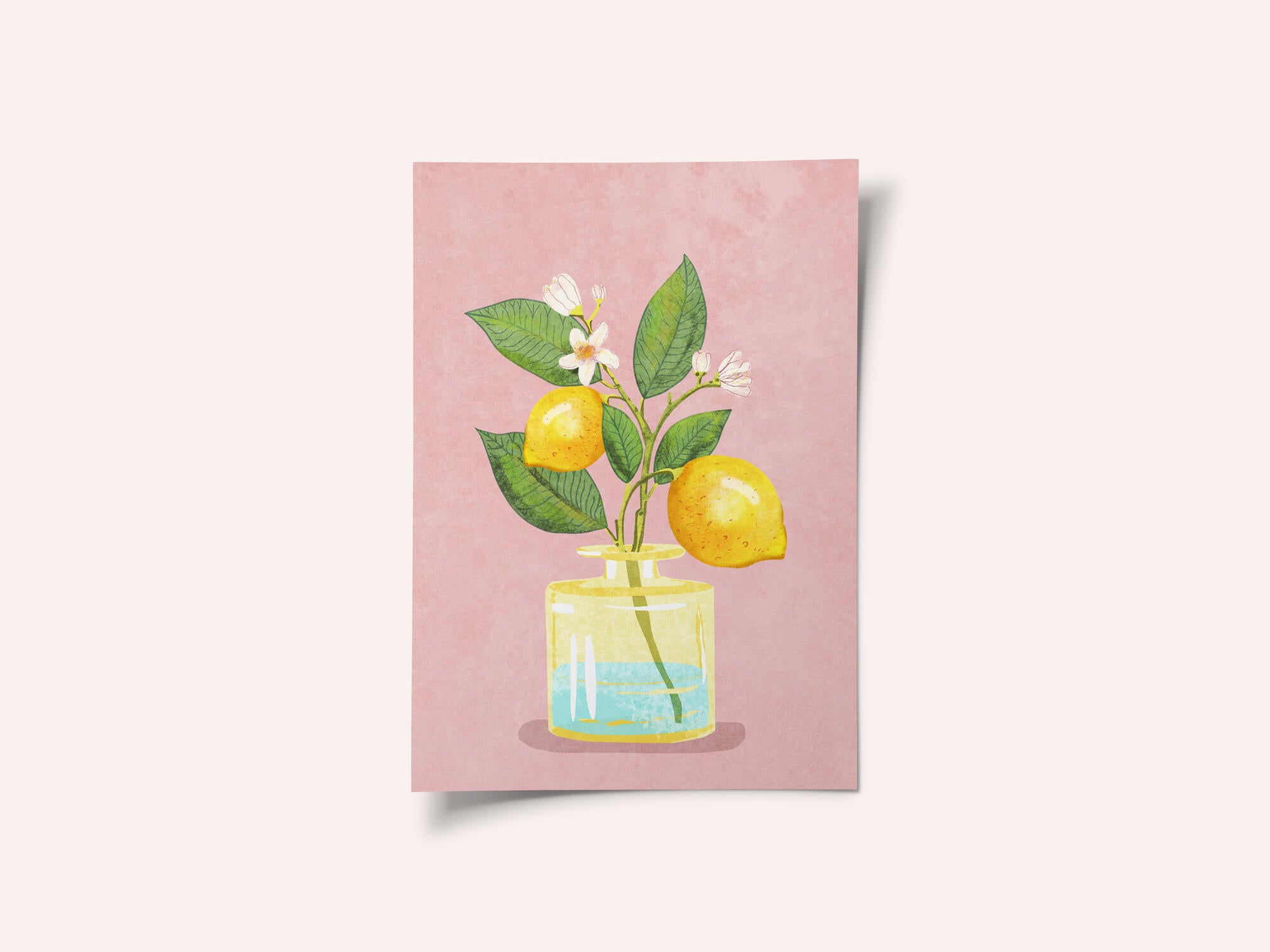 Lemon Bunch In Vase