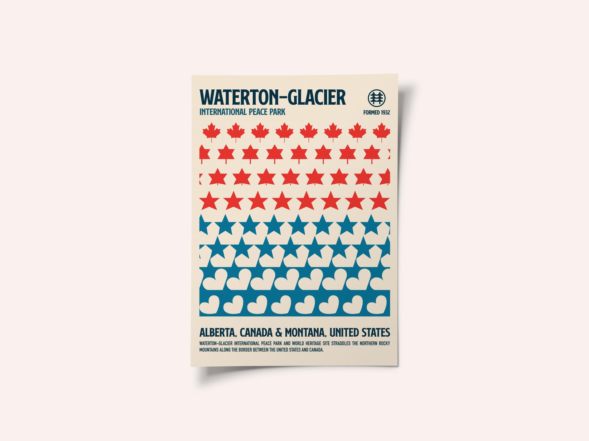 Waterton National Park Travel Poster