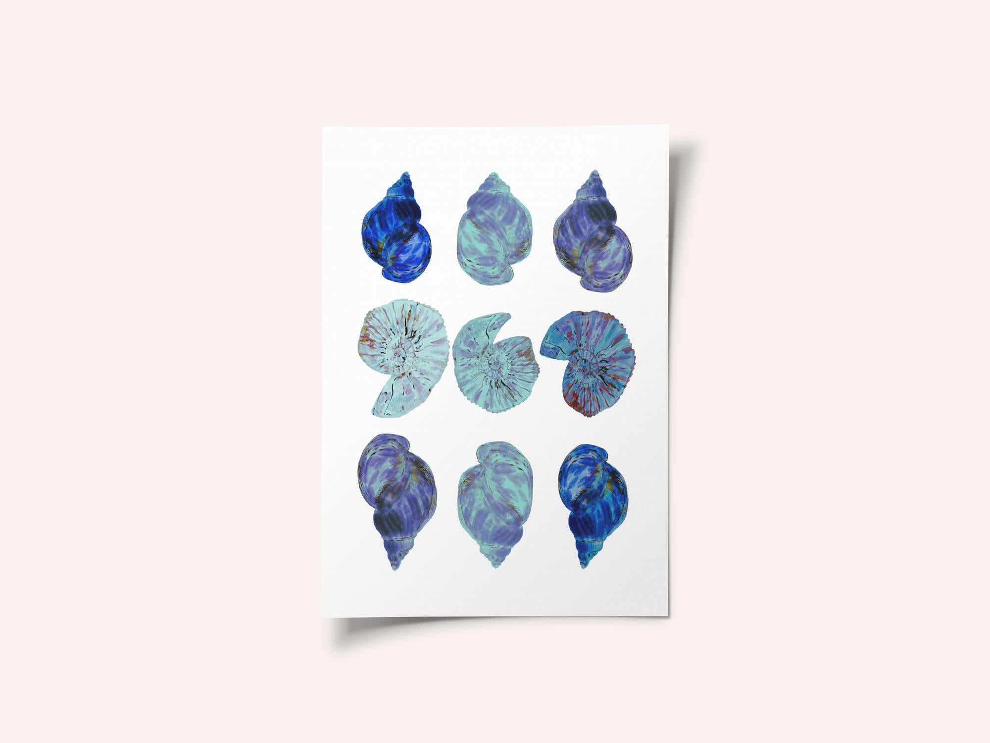 Blue Sea Shells Poster