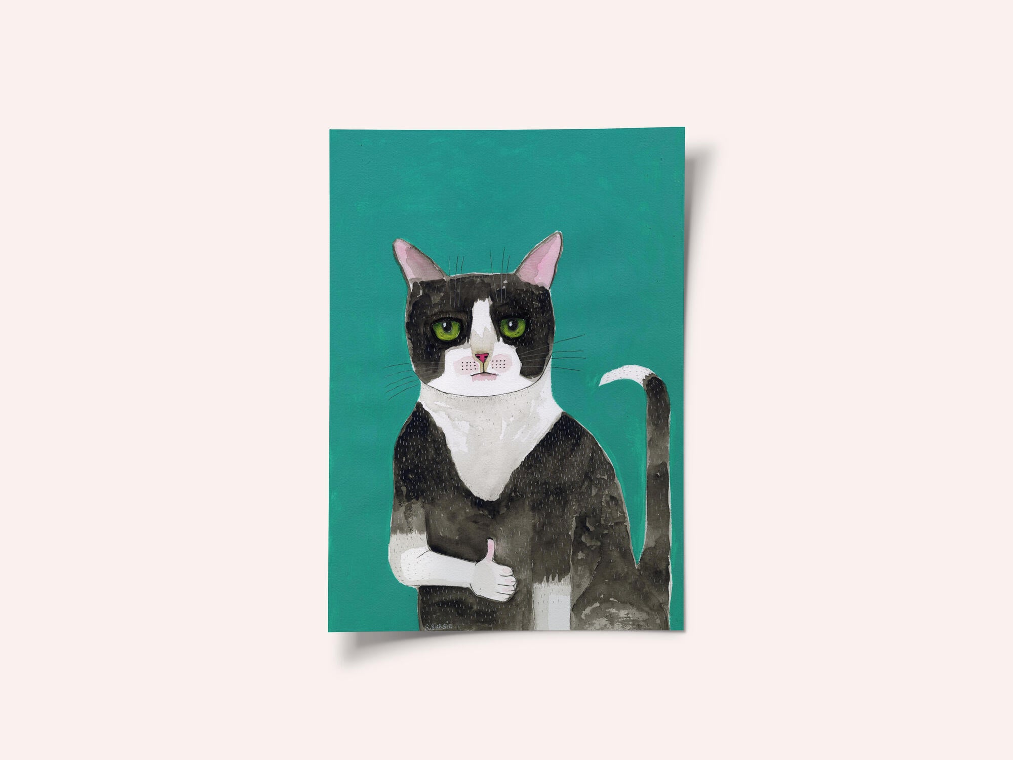 Cat thumbs up