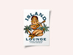 Island Lounge Tropical Pin Up Girl Playing Guitar