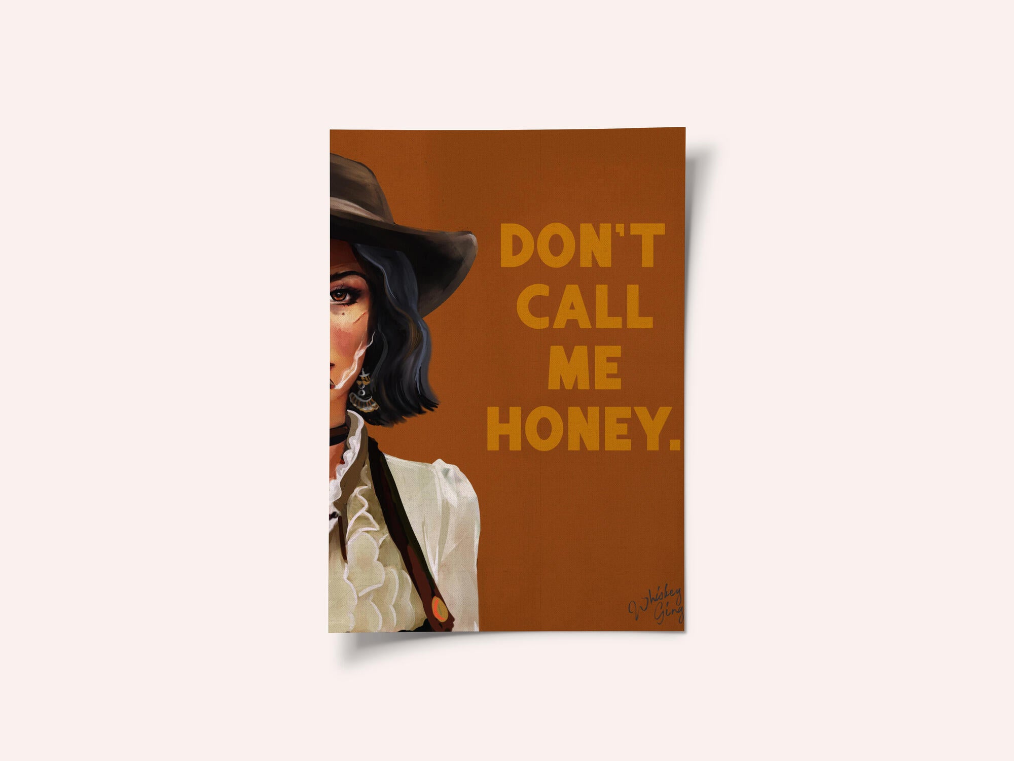 Don't Call Me Honey Badass Western Cowgirl Art