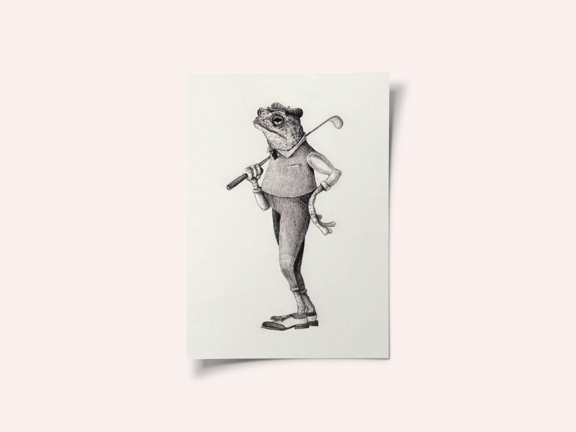 Frog In  Vintage Golf Attire