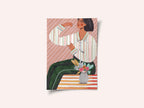 Woman in Stripes Shirt and Green Pants