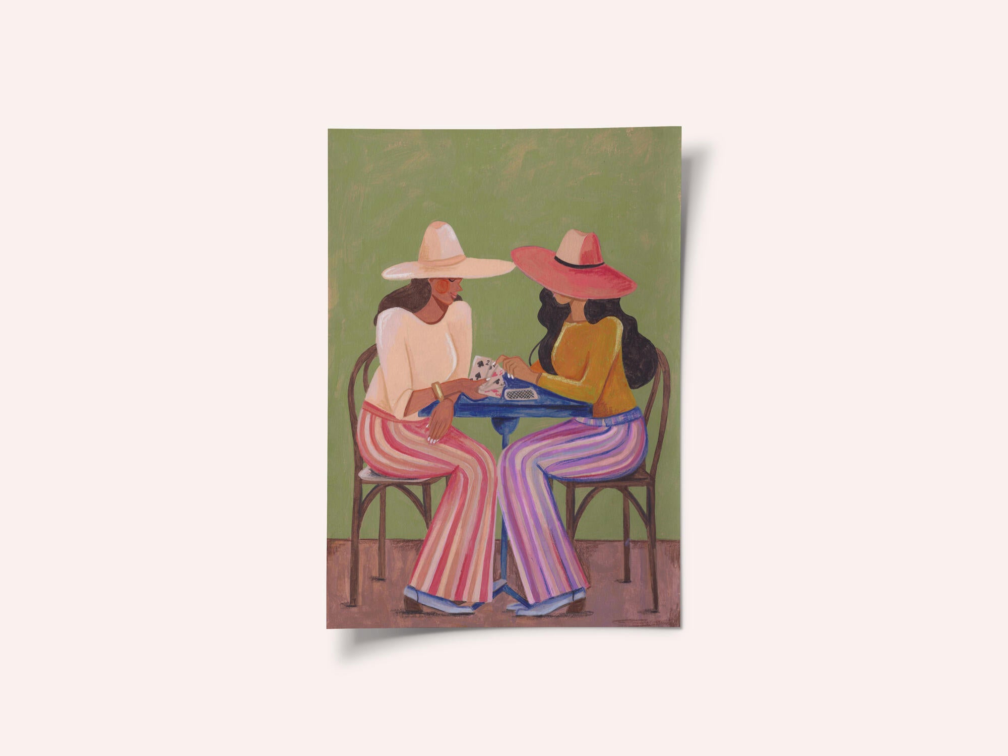 Cowgirls playing cards