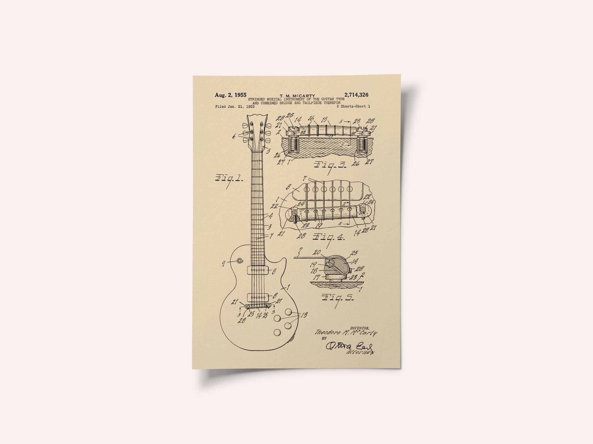 Electric Guitar Patent 1955