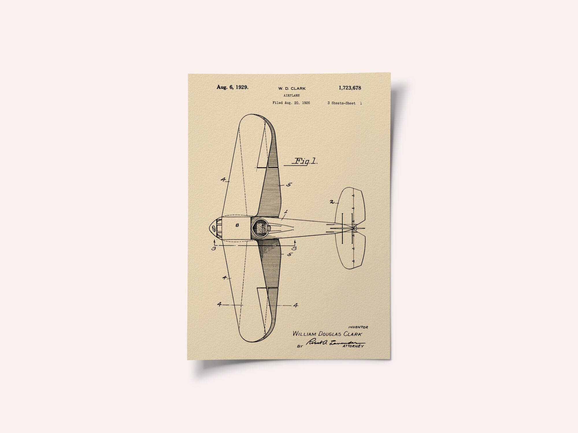 Airplane Patent 1929