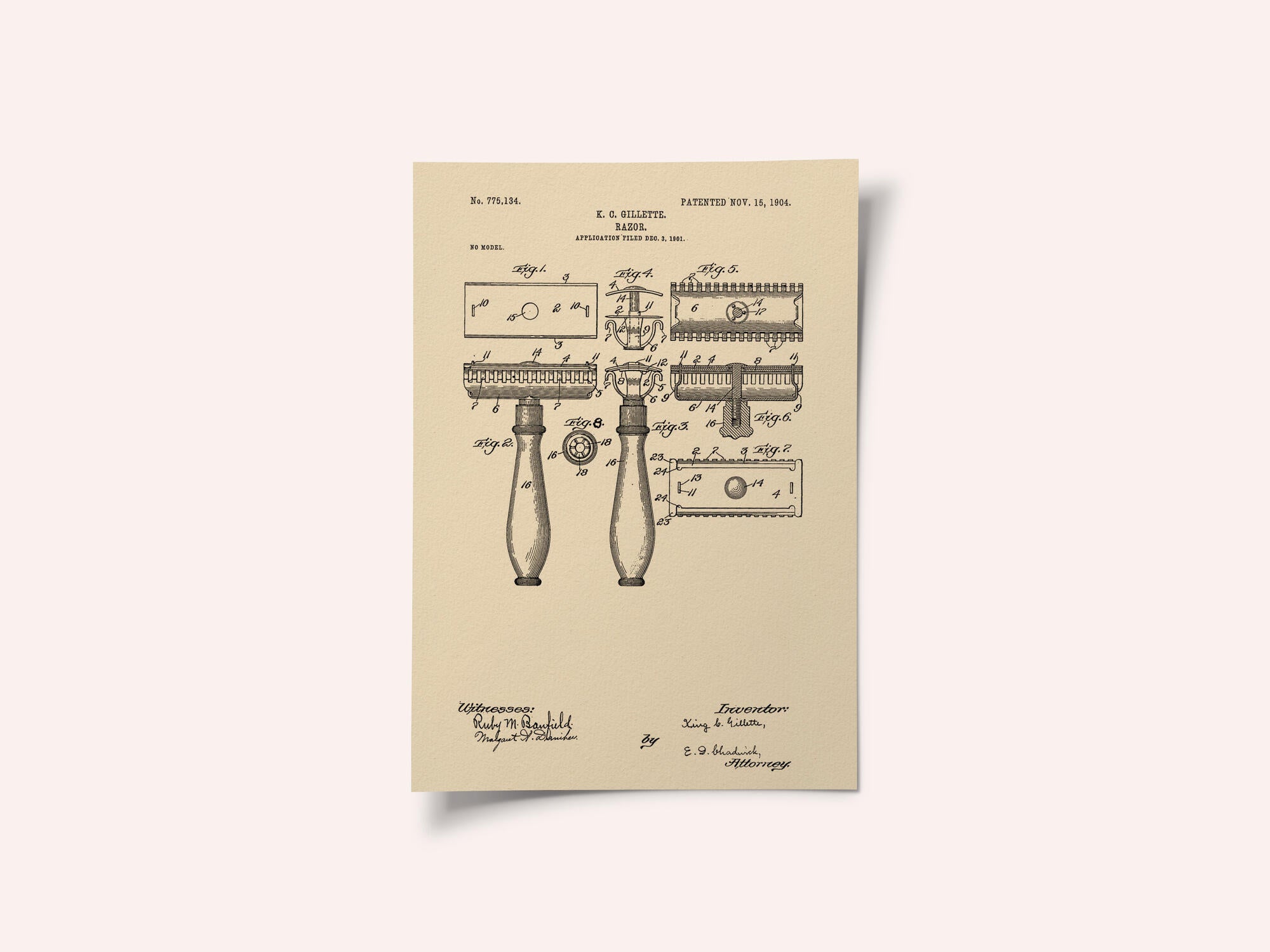 Razor Patent 1904