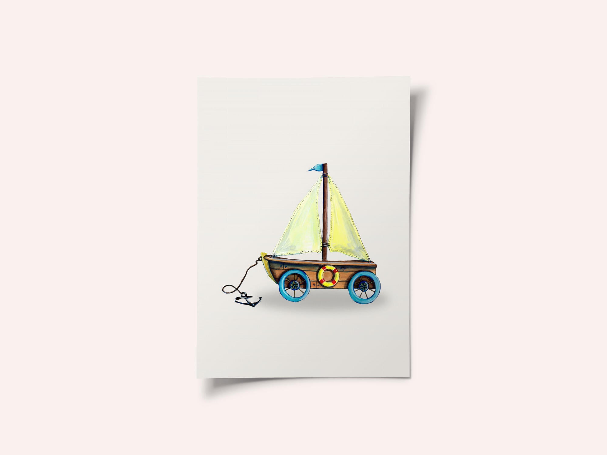 Whimsical Toy Sailboat