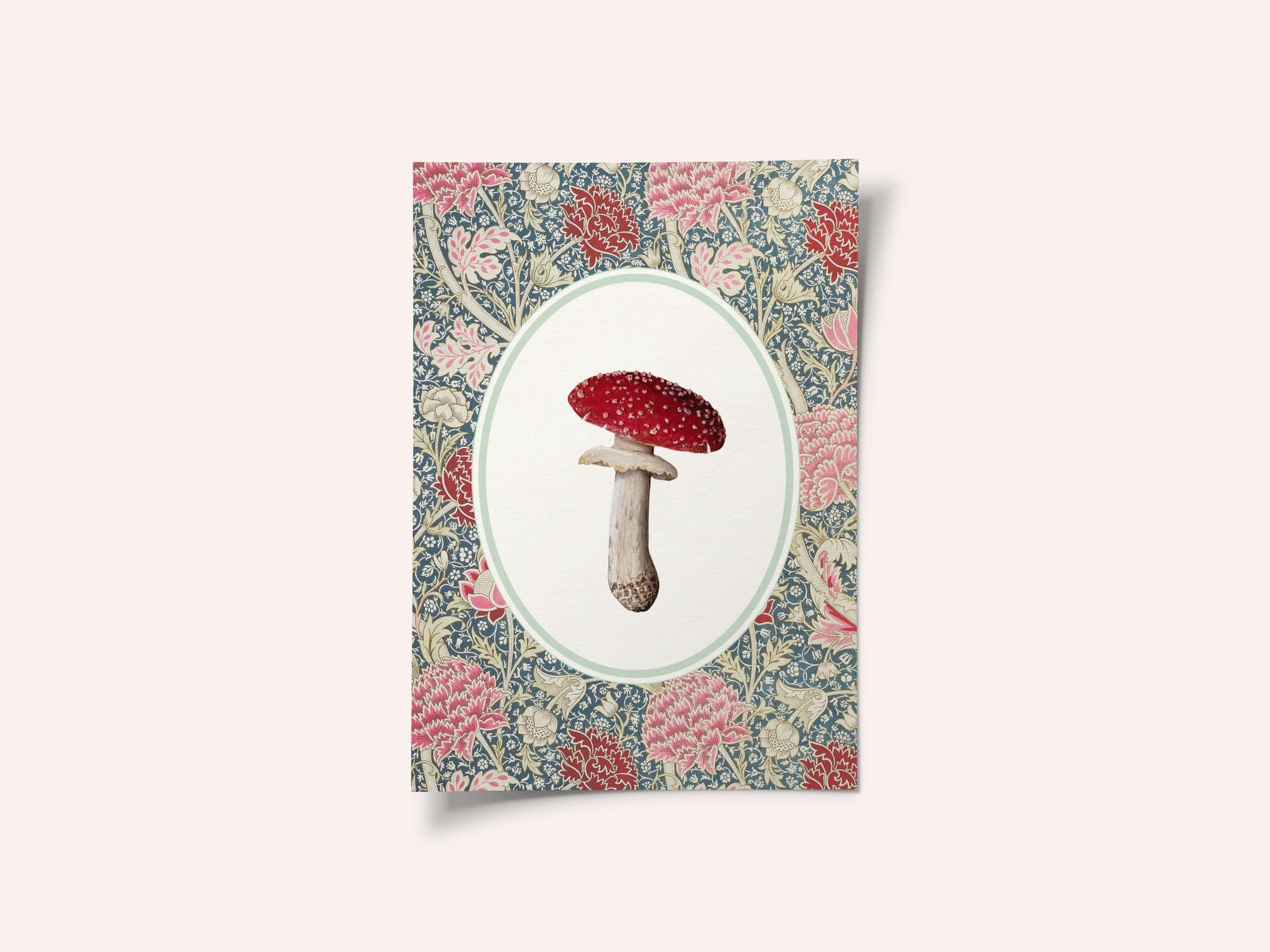 Vintage Mushroom Floral Pattern