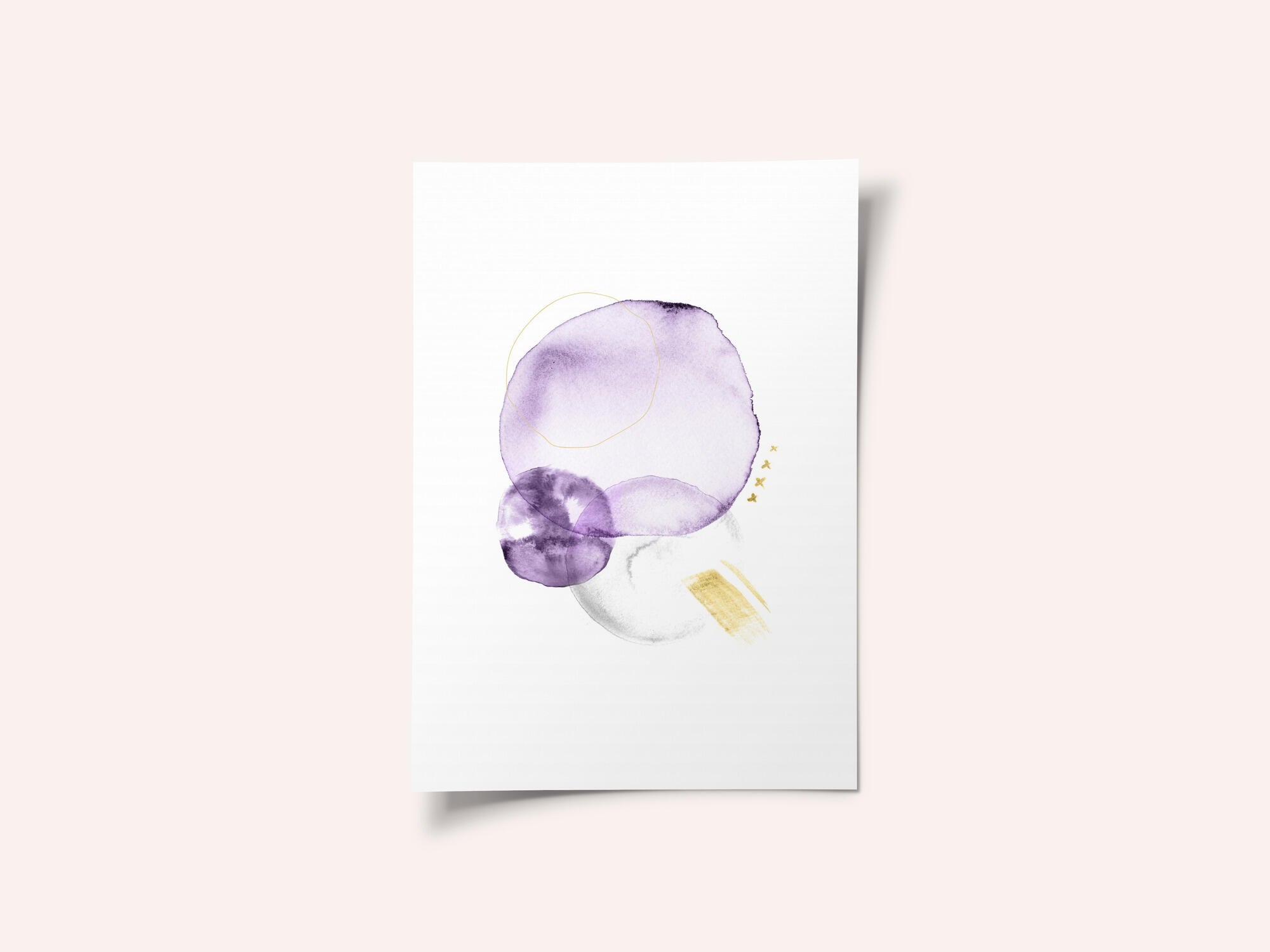 Purple Gold Abstract Shapes