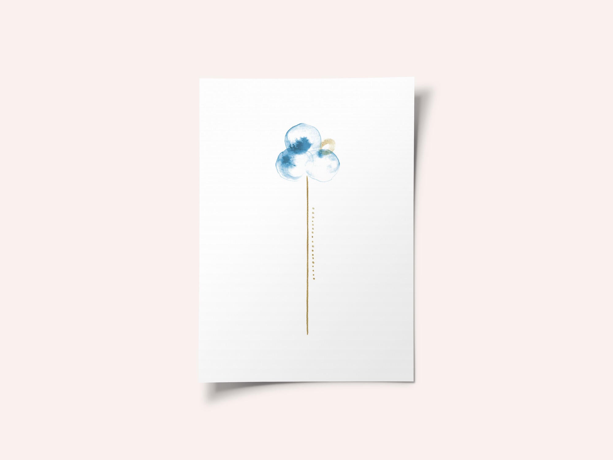 Blue Watercolor Bloom