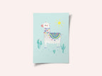 Cheerful Llama Desert Scene