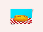 Hot Dog With Mustard Red Check Blue