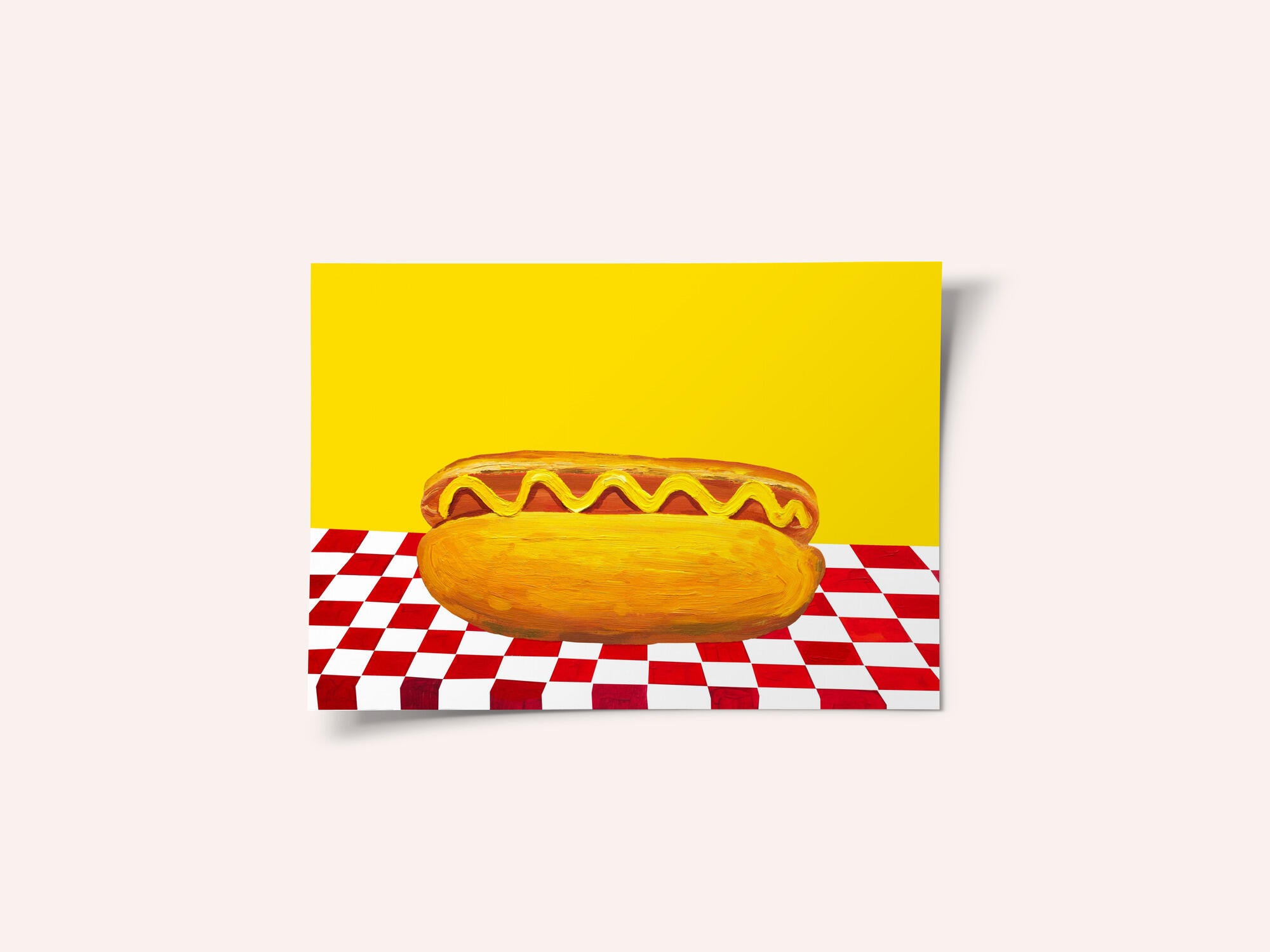 Hot Dog With Mustard Red Check Yellow