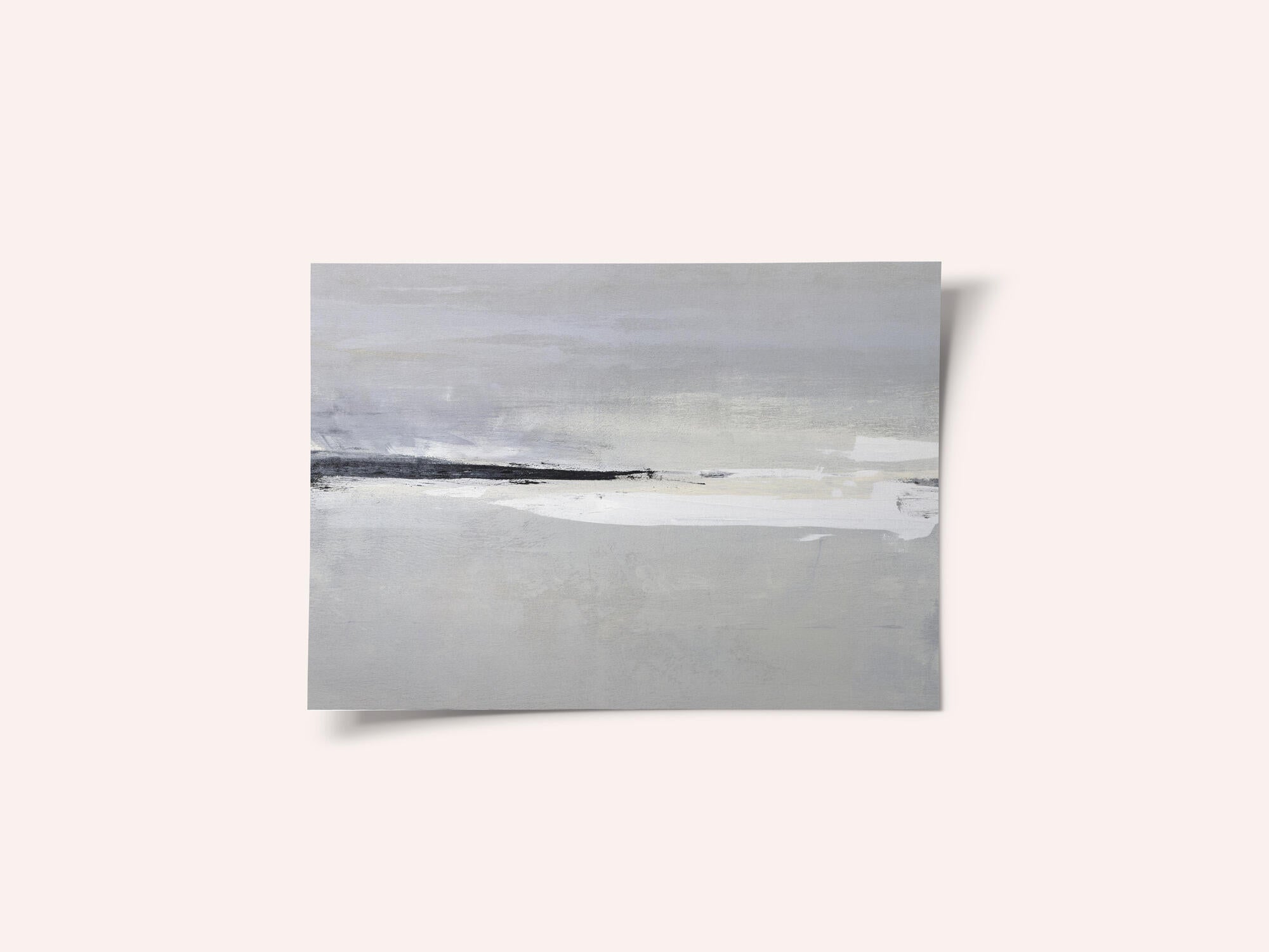 Serene Horizon with Soft Gray and White Tones