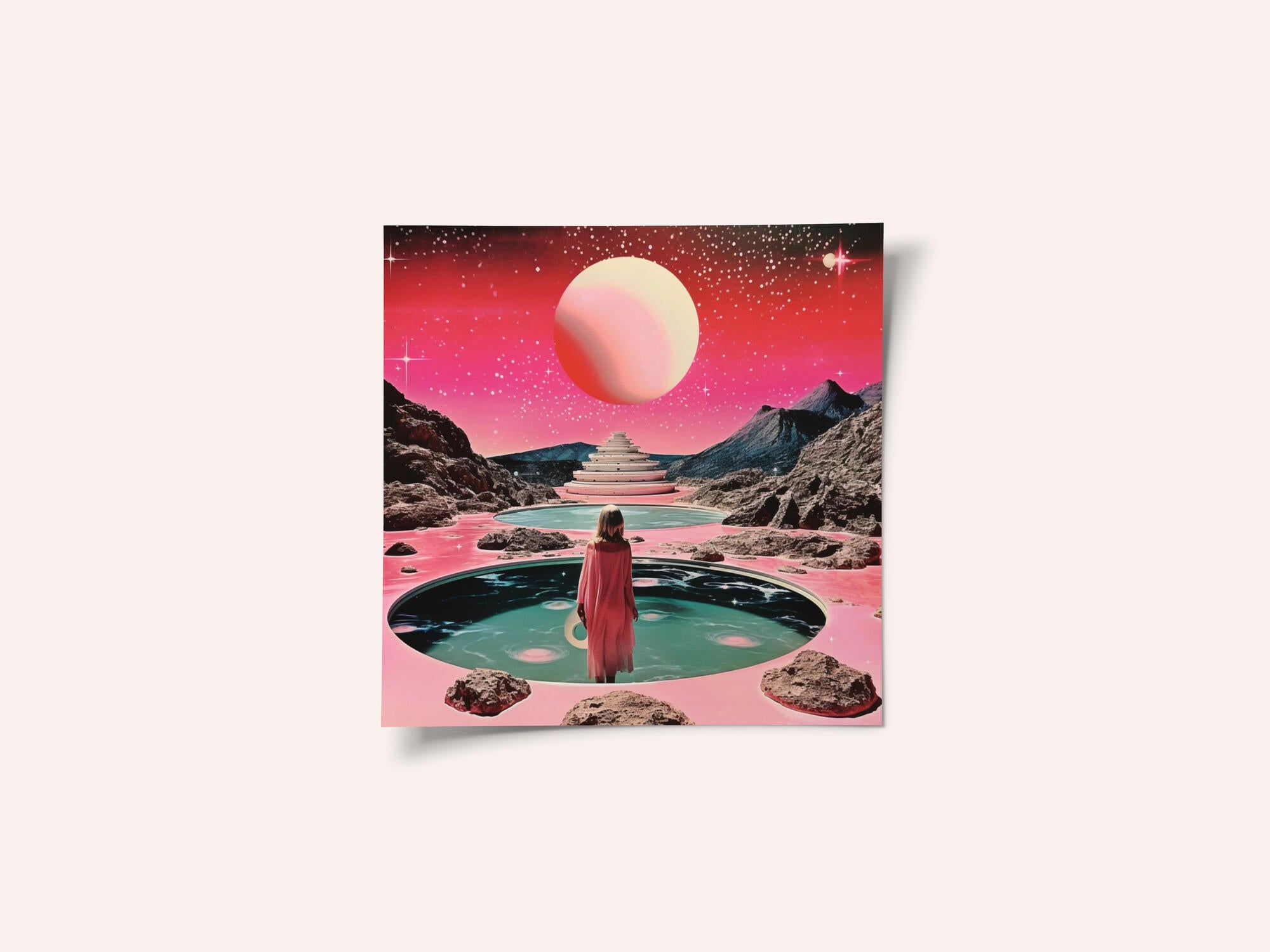 A Woman in Gazes at a Cosmic Landscape