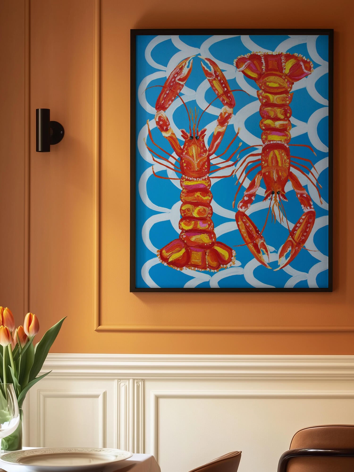 Langoustines On Blue