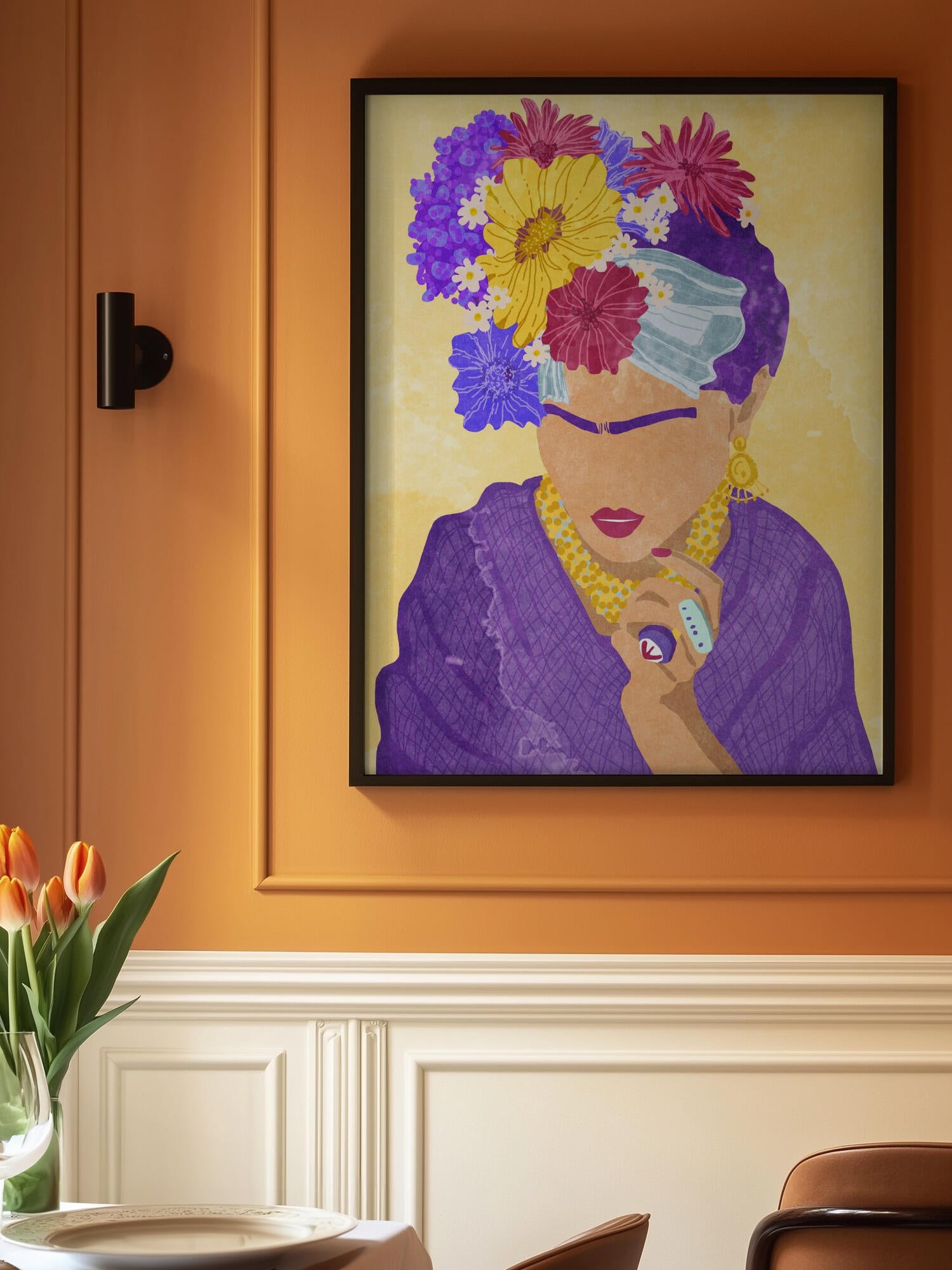 Frida and flowers