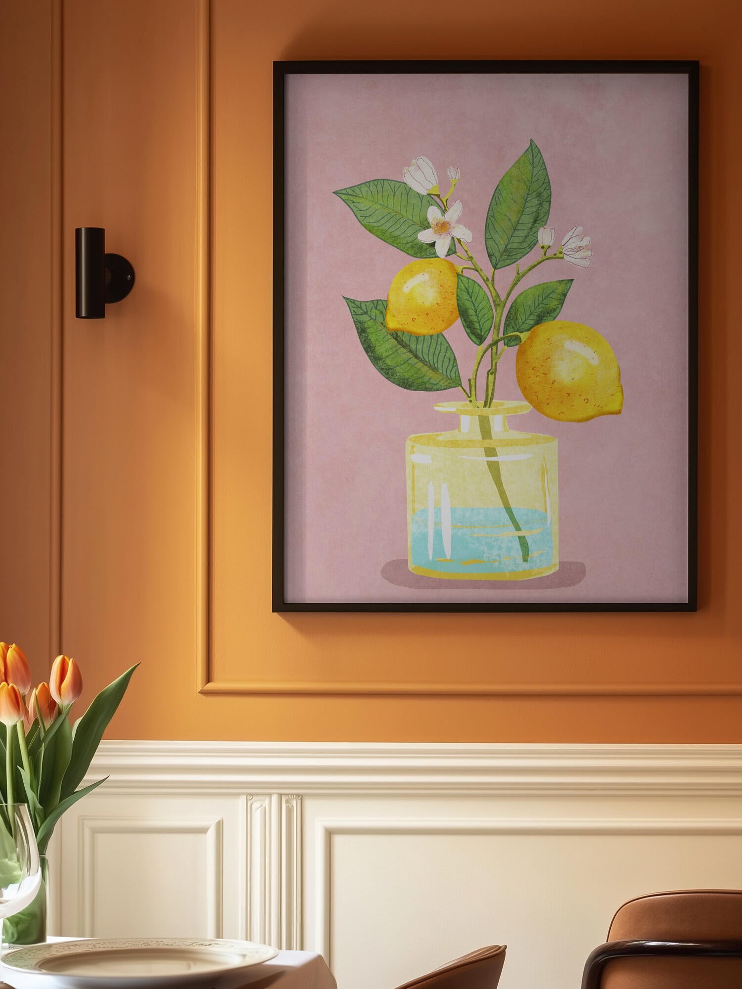 Lemon Bunch In Vase