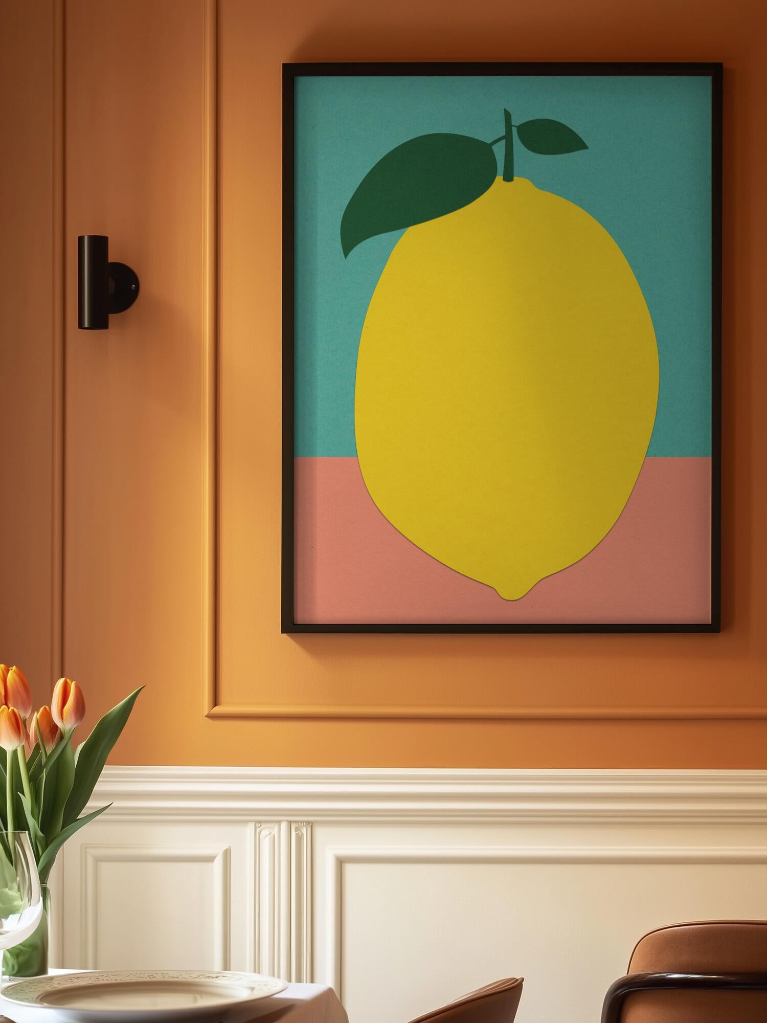 Lemon With Two Leaves