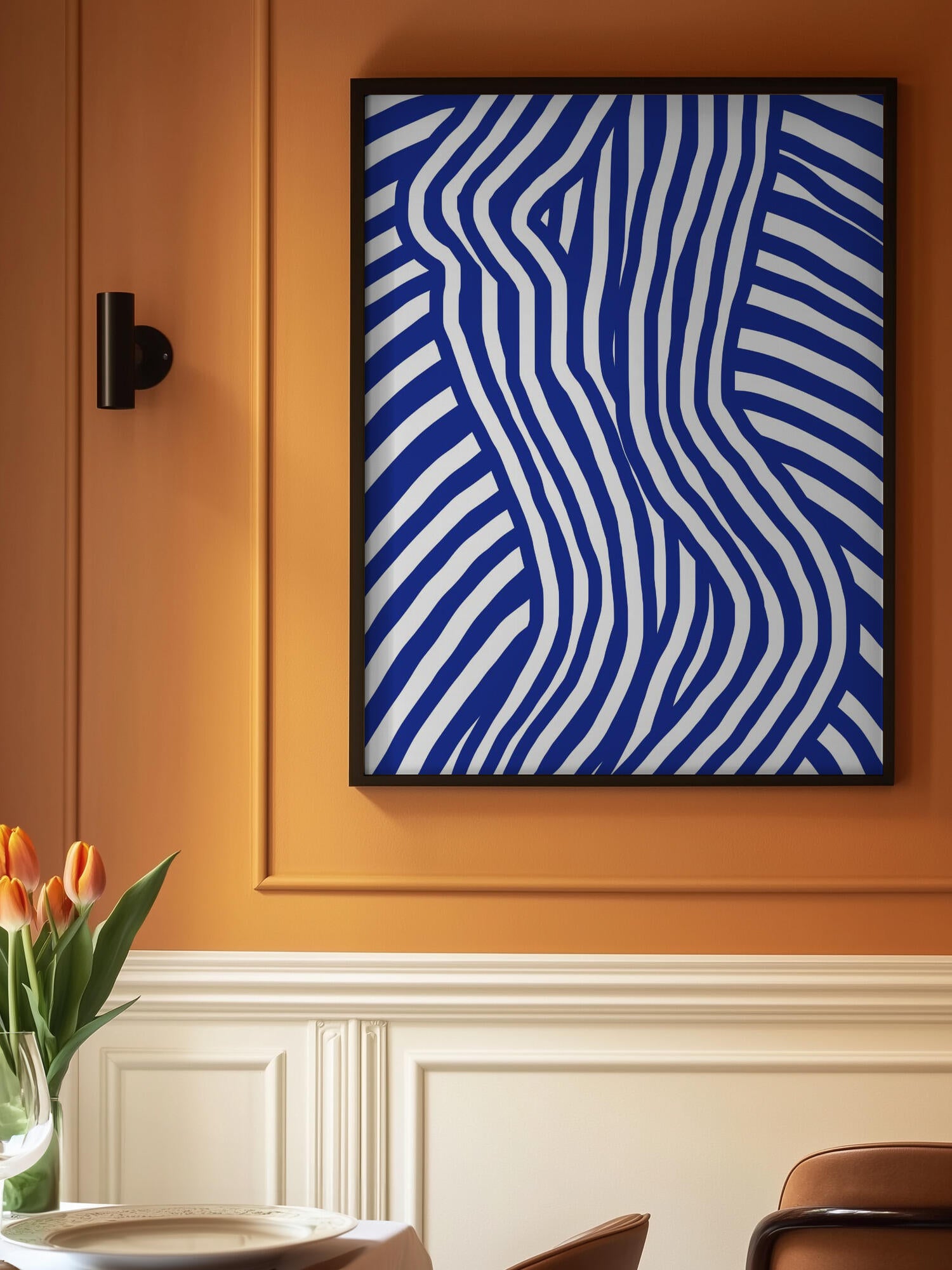 Blue and White Striped Nude