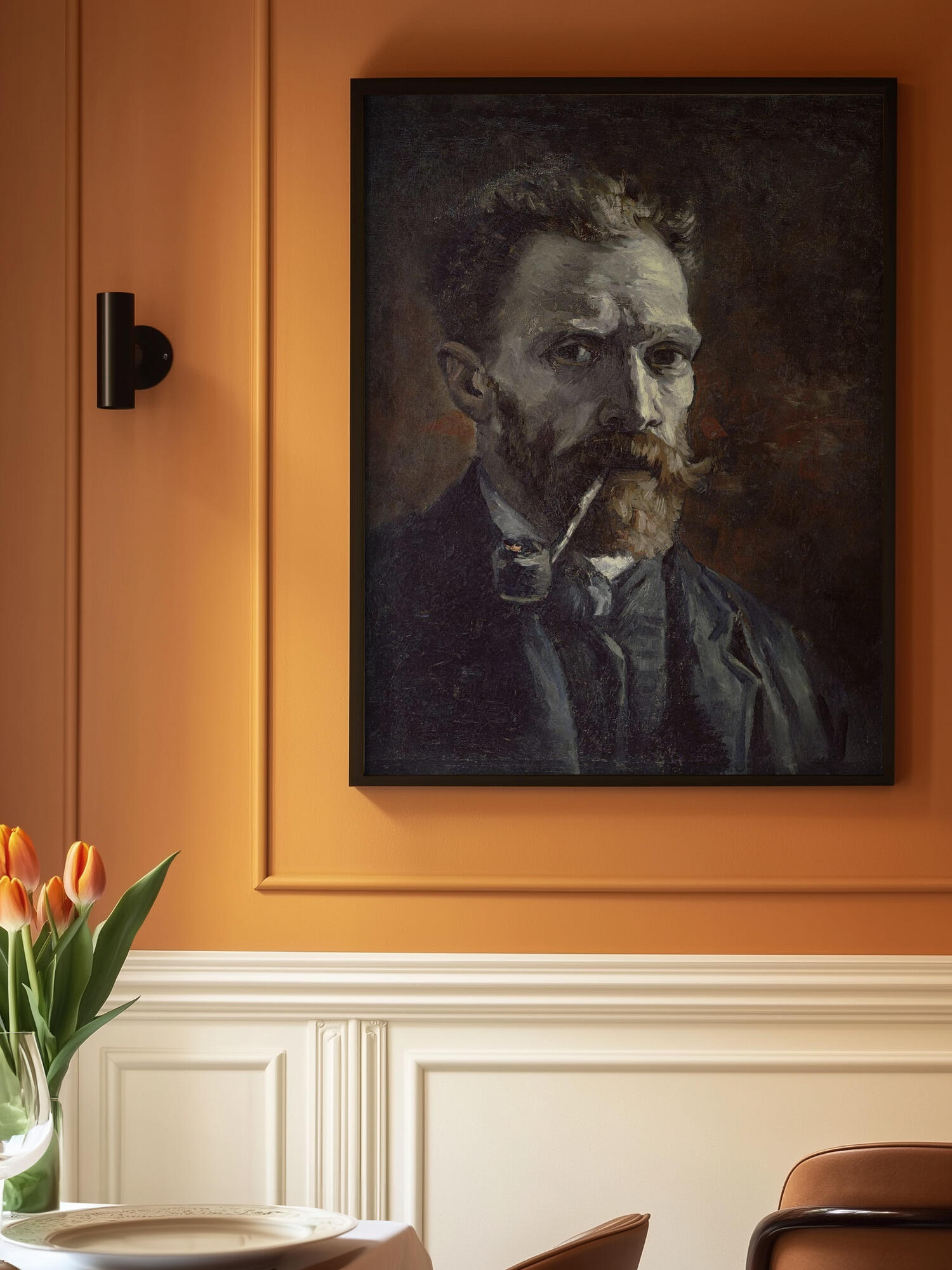 Vincent Van Gogh's Self Portrait With Pipe (1886)