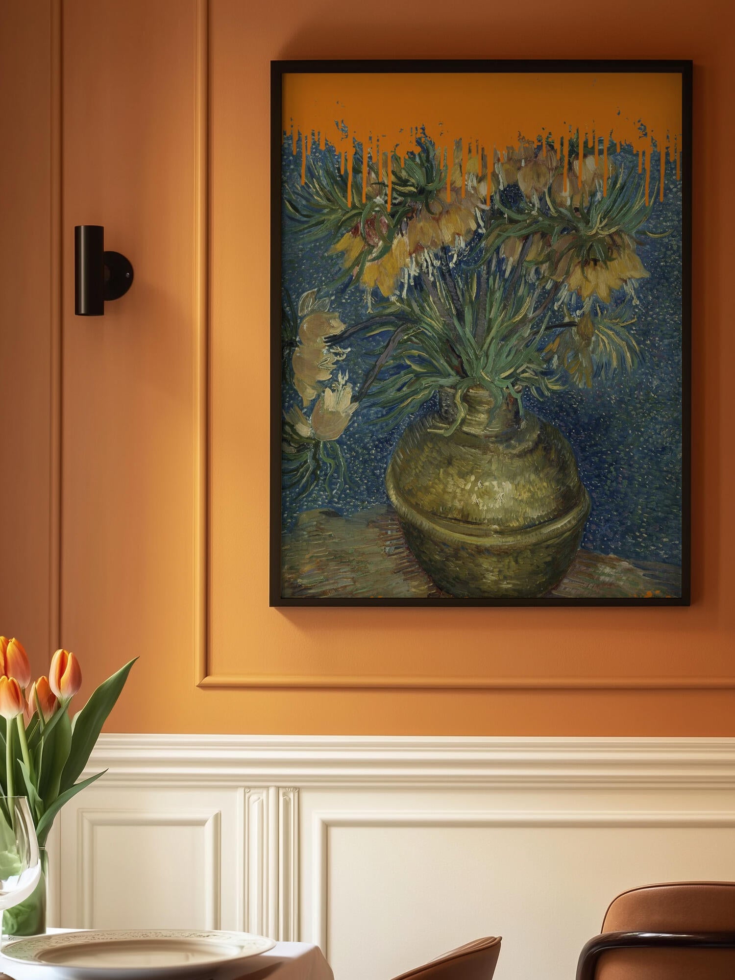 Collage Sunflowers and the splash Van Gogh