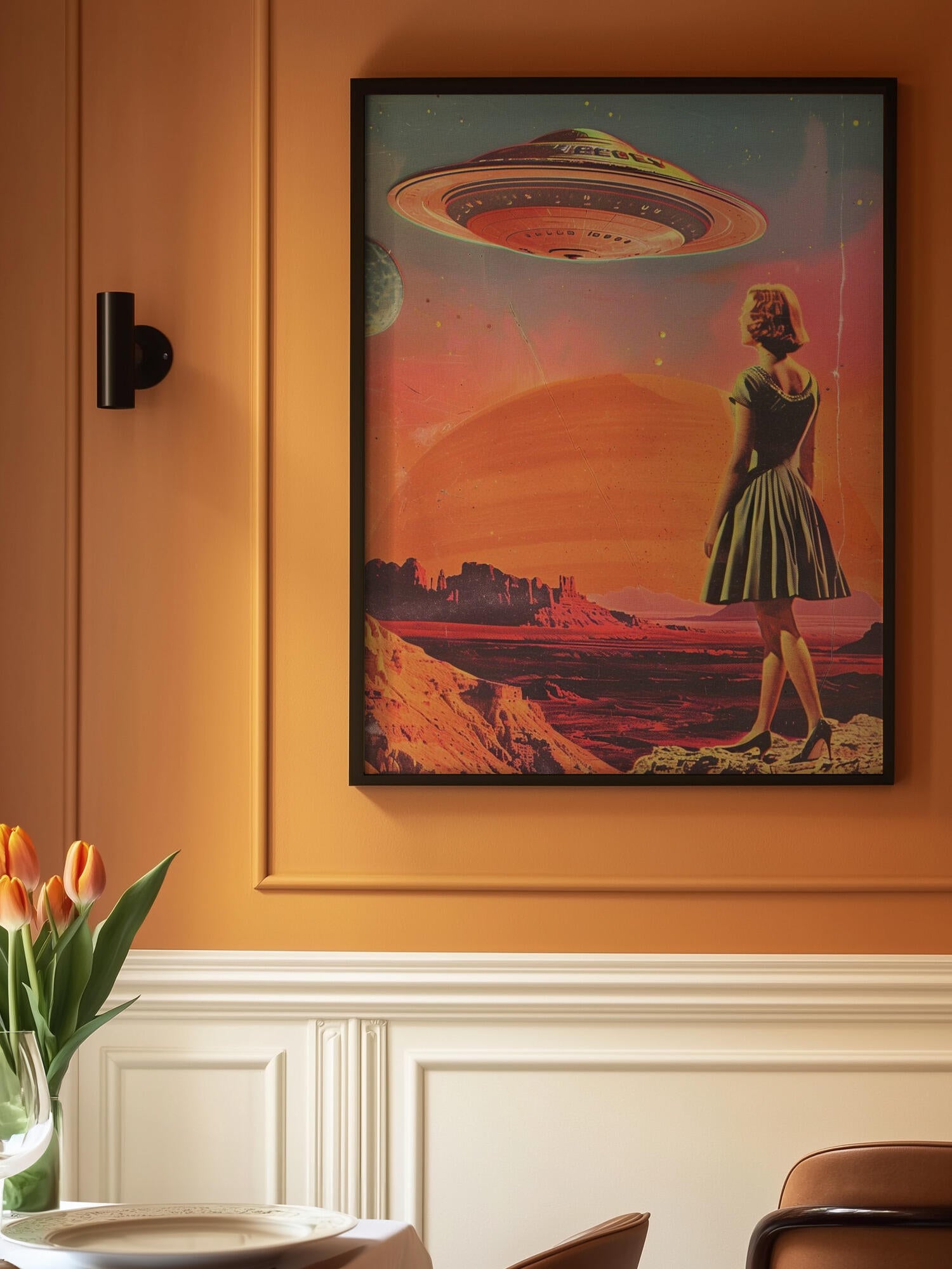 Retro-futuristic Scene With A Woman