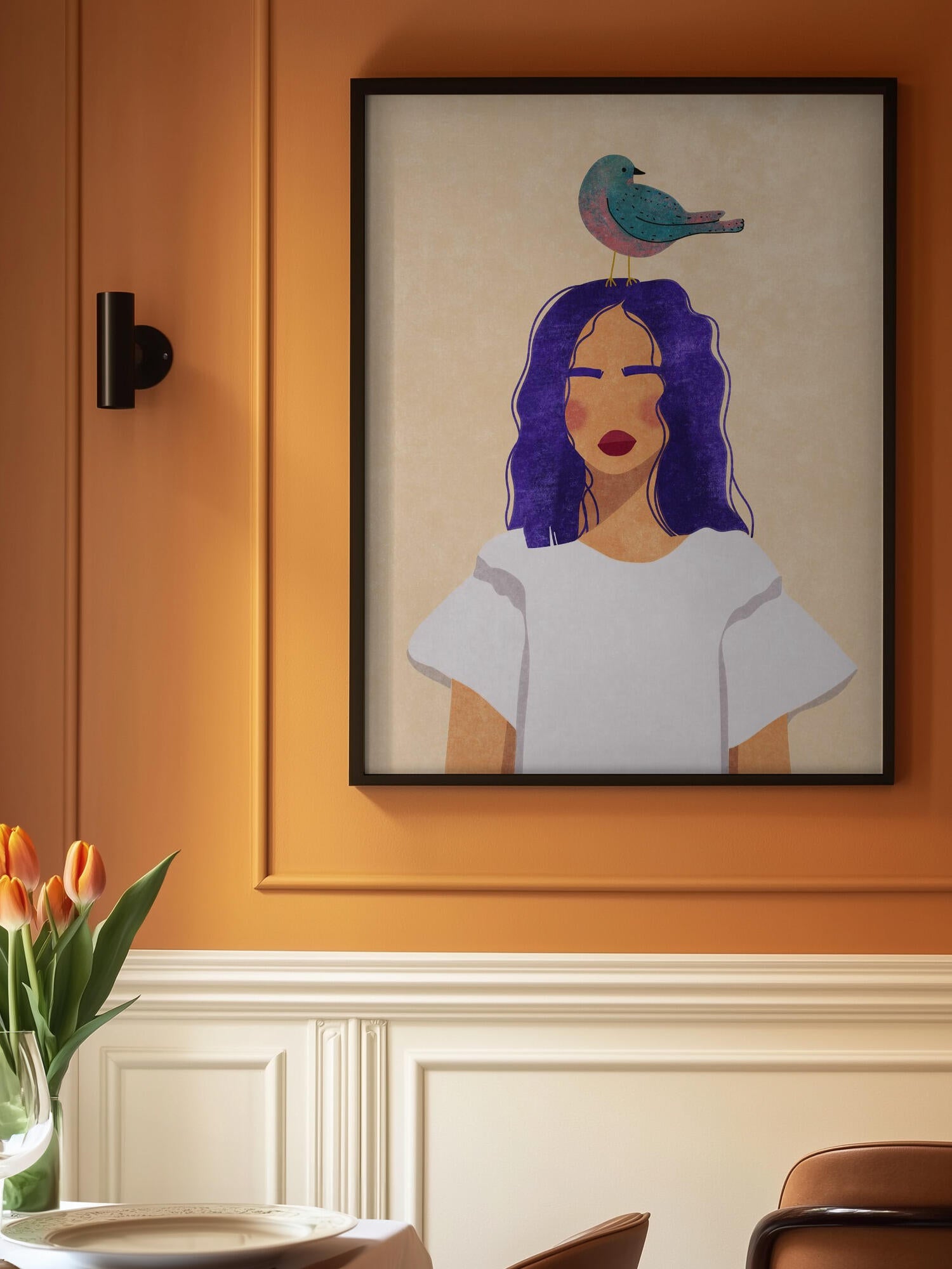 Girl with bird