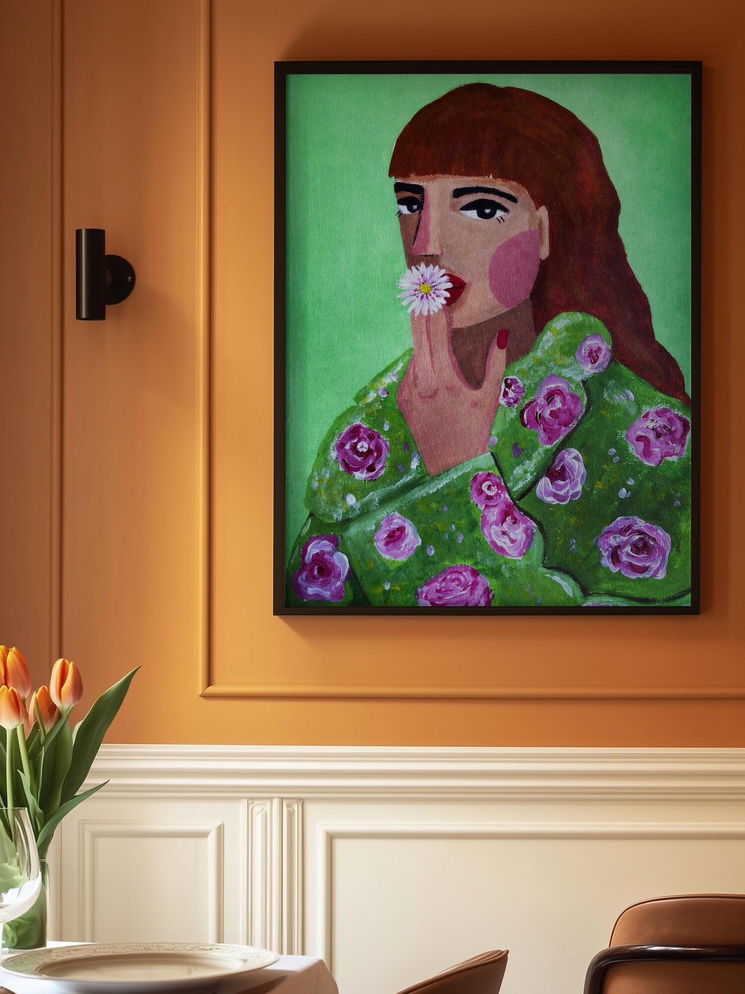 Woman Smoking a Flower