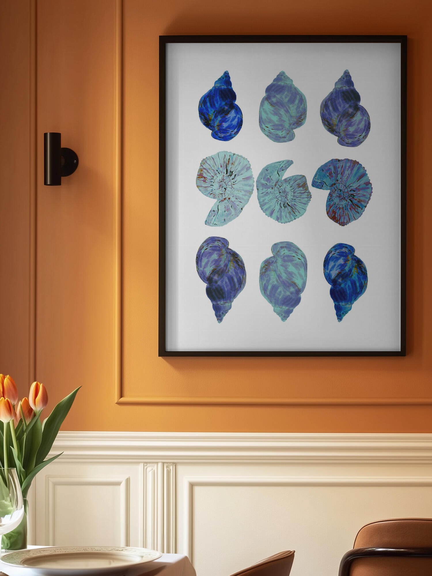 Blue Sea Shells Poster