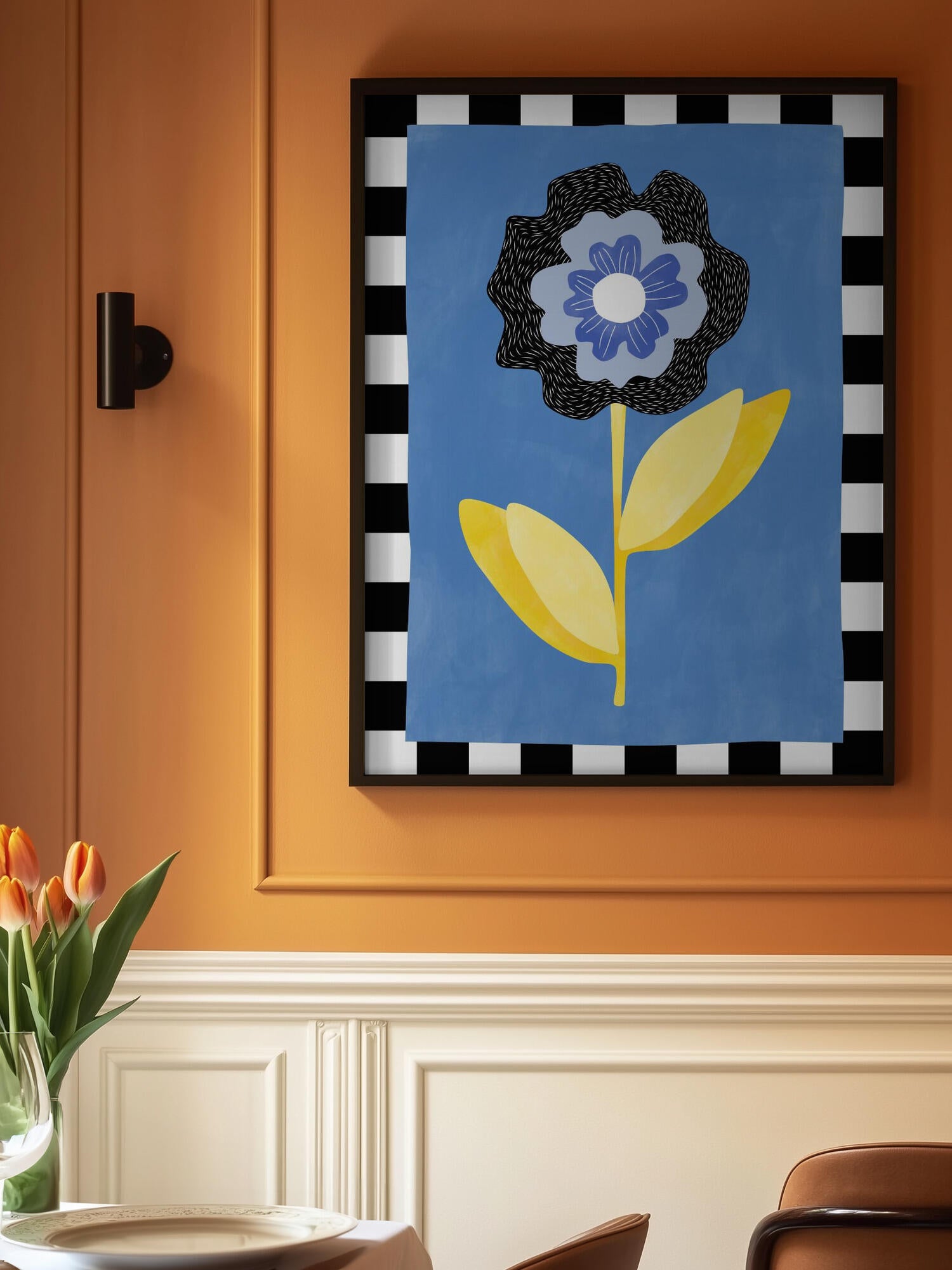 Flower with a Blue and Black Petal
