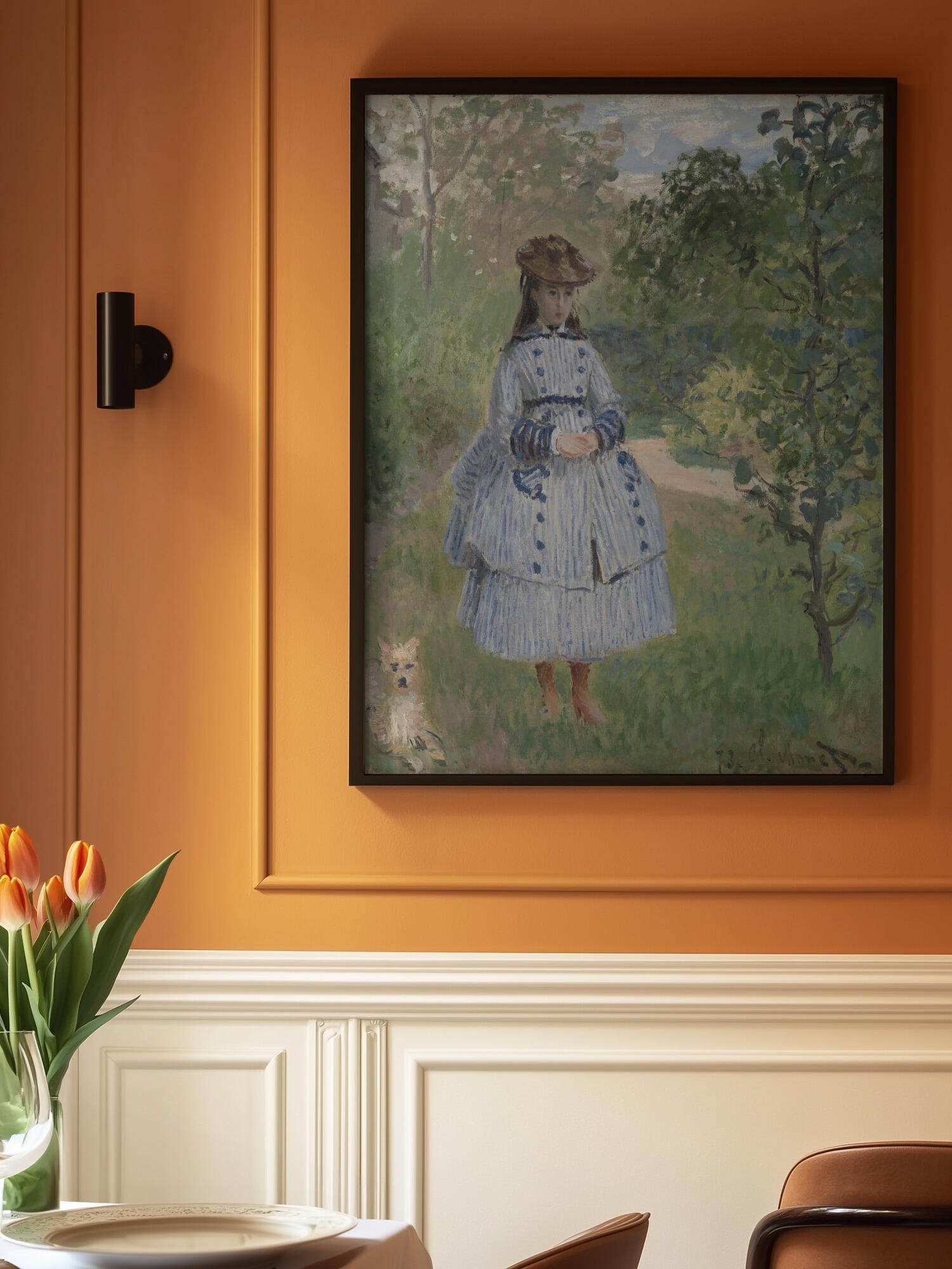 Girl With Dog By Claude Monet