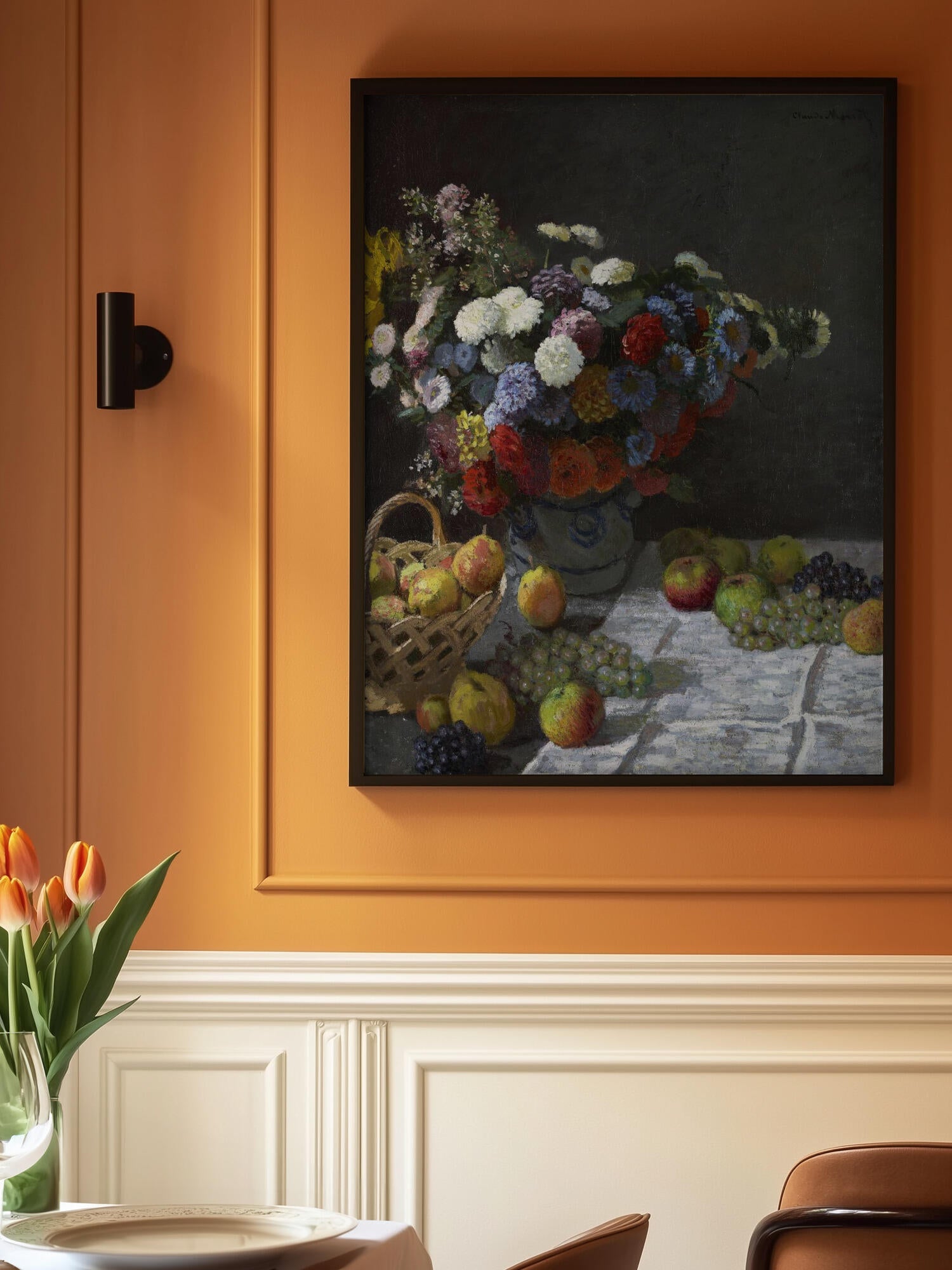 Still Life With Flowers and Fruit (1869) By Claude Monet