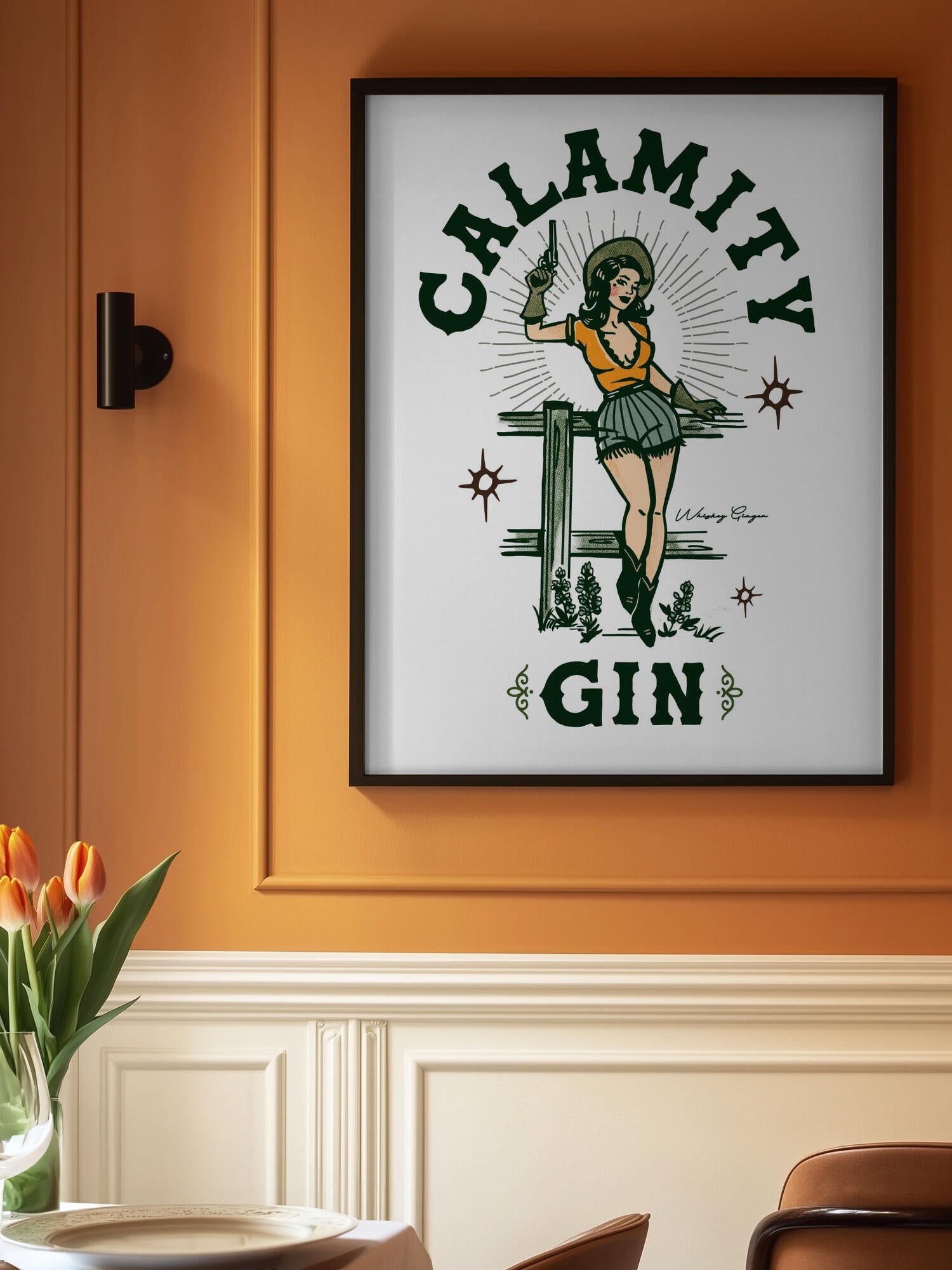 Calamity Gin Funny Retro Western Cowgirl Art