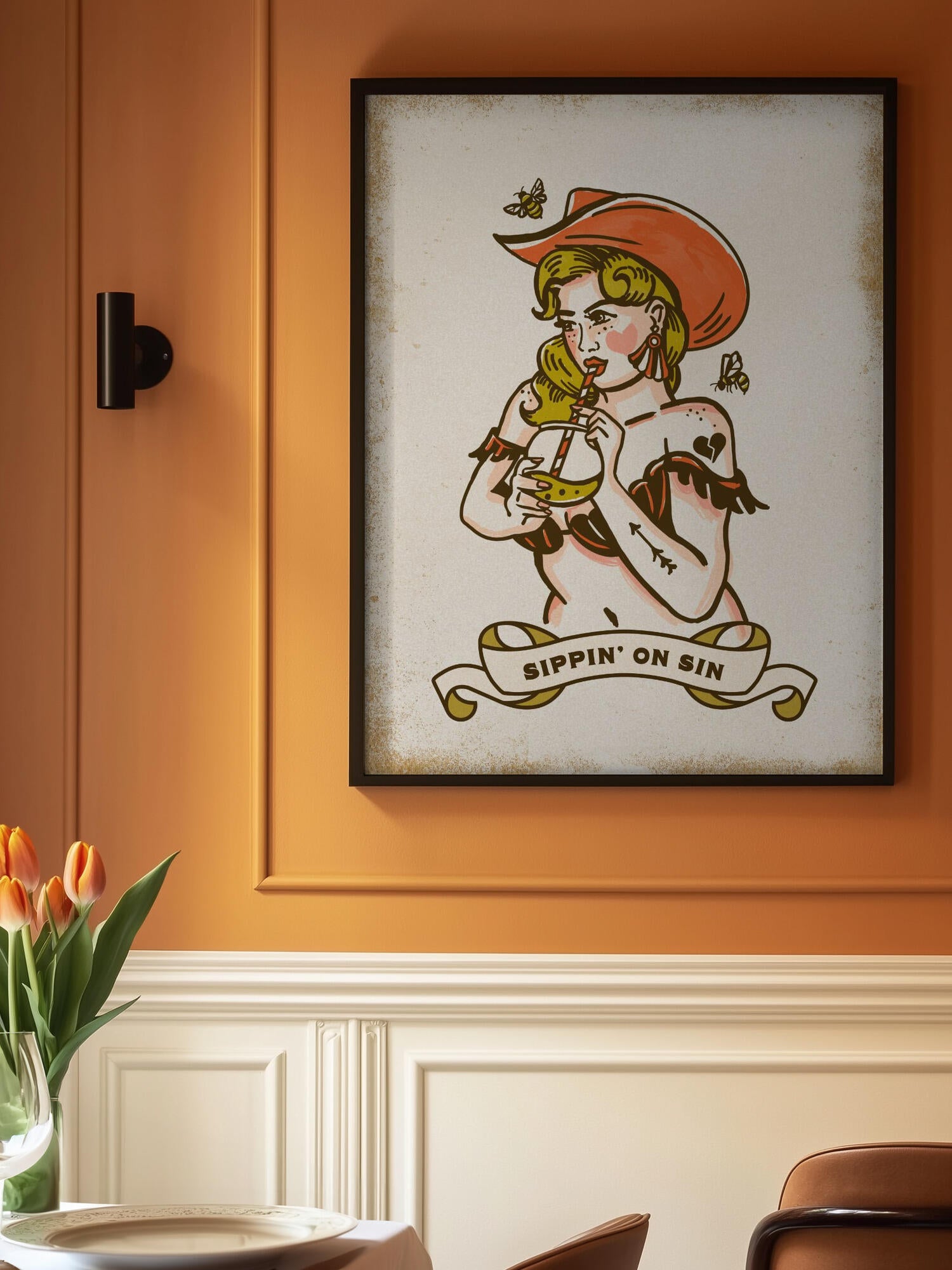 Sippin On Sin Cute &amp; Sassy Cowgirl Art