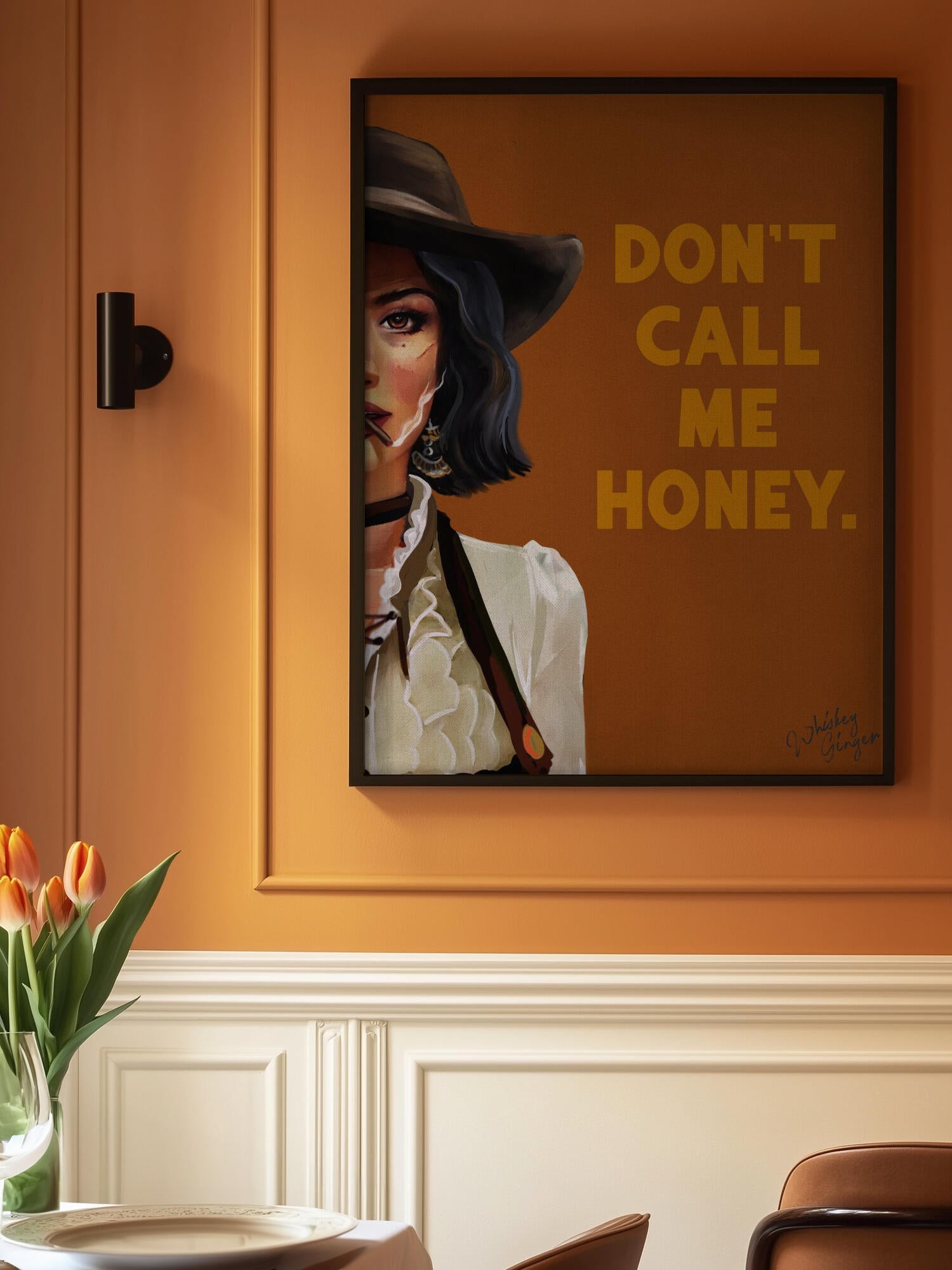 Don't Call Me Honey Badass Western Cowgirl Art